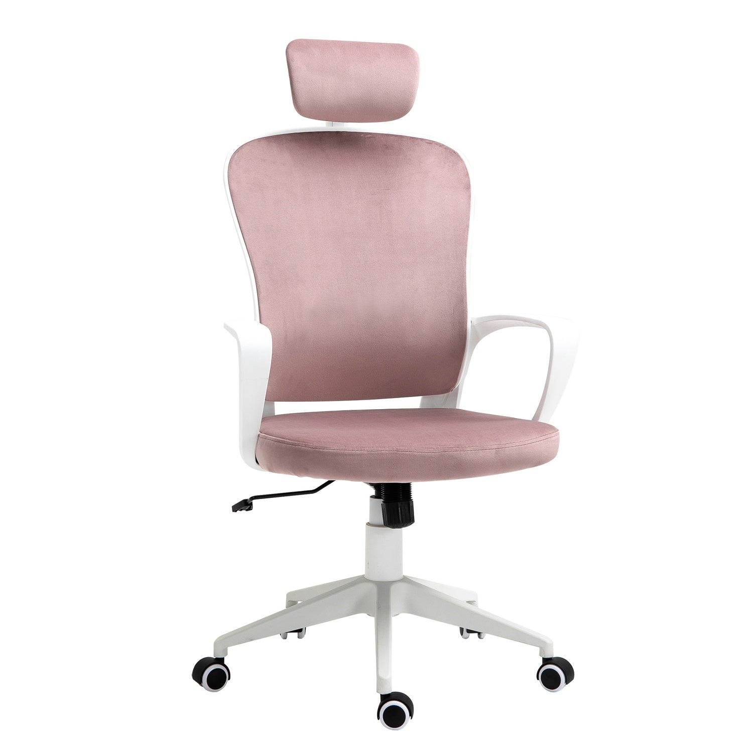 Ergonomisk kontorsstol, höjdjusterbar, rosa 63X64X118-128cm