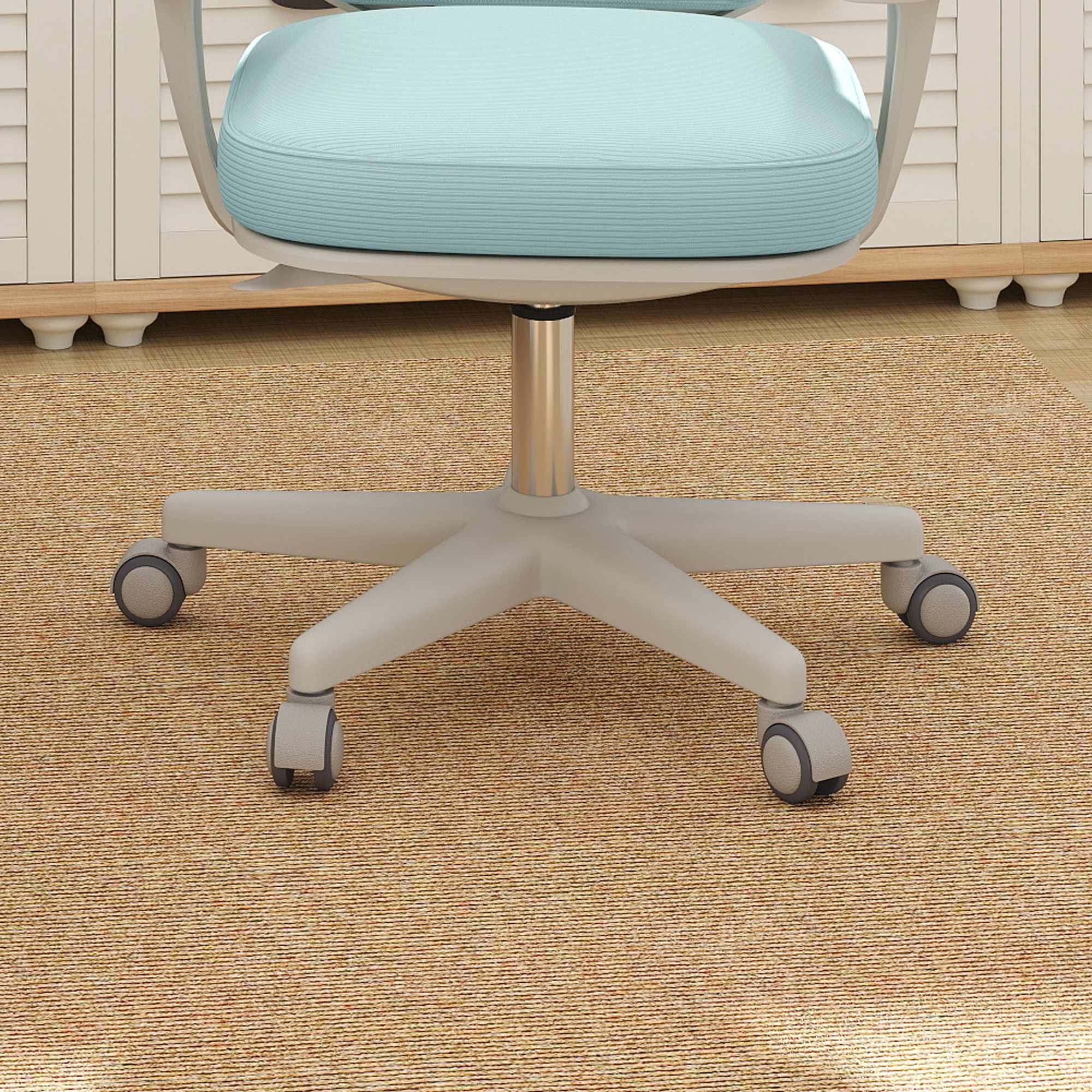 Ergonomisk kontorsstol, justerbar höjd, grön, 360 graders vridbar