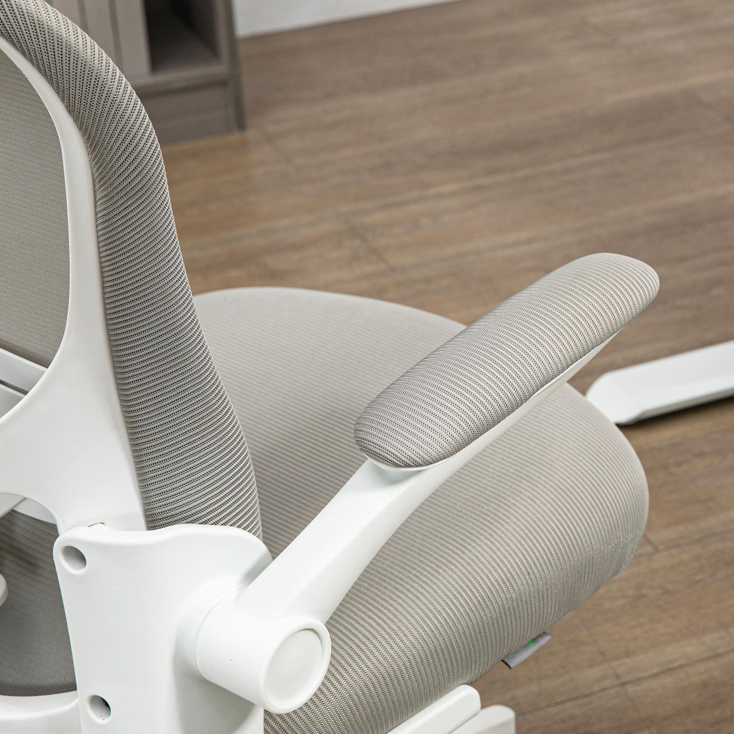 Ergonomická kancelářská židle s nastavitelnou opěrkou hlavy, šedá