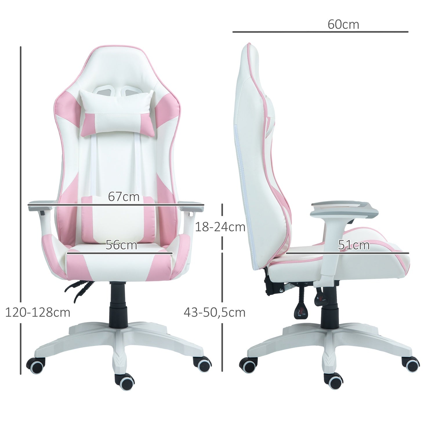 Ergonomisk spelkontorsstol, vilstol med svankstöd