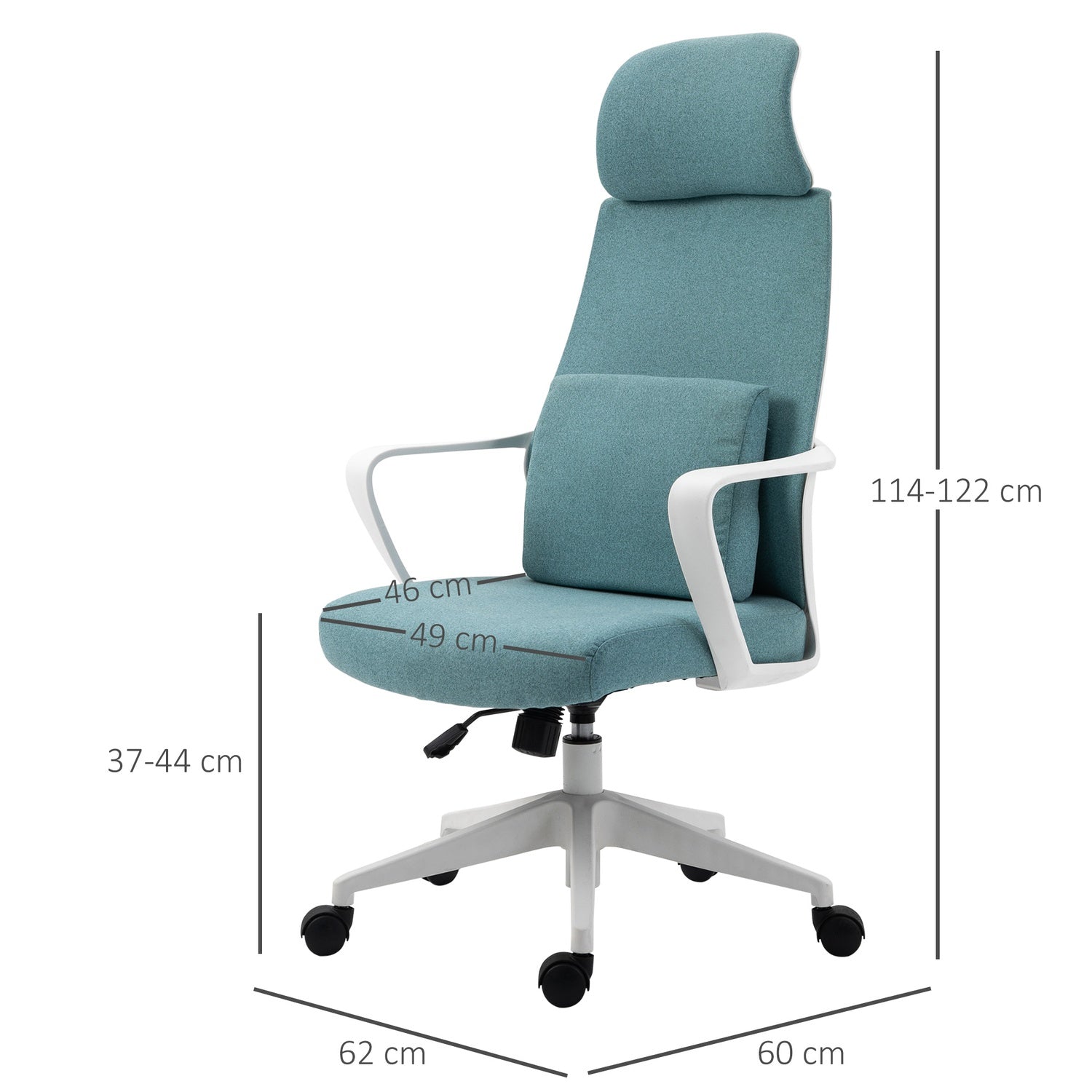 Ergonomisk spelstol med massage & justerbar höjd, blå