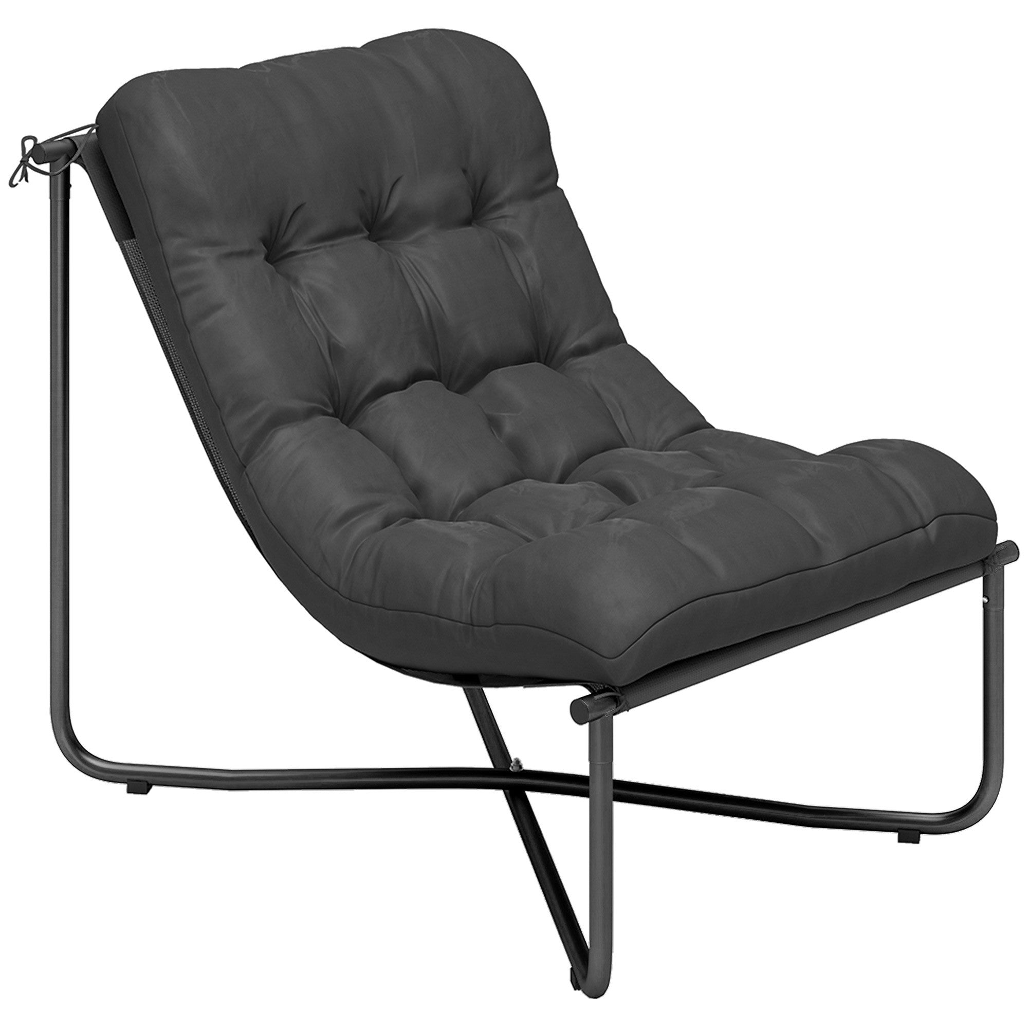 Ergonomisk trädgårdsstol med dyna, mörkgrå, 120 kg kapacitet
