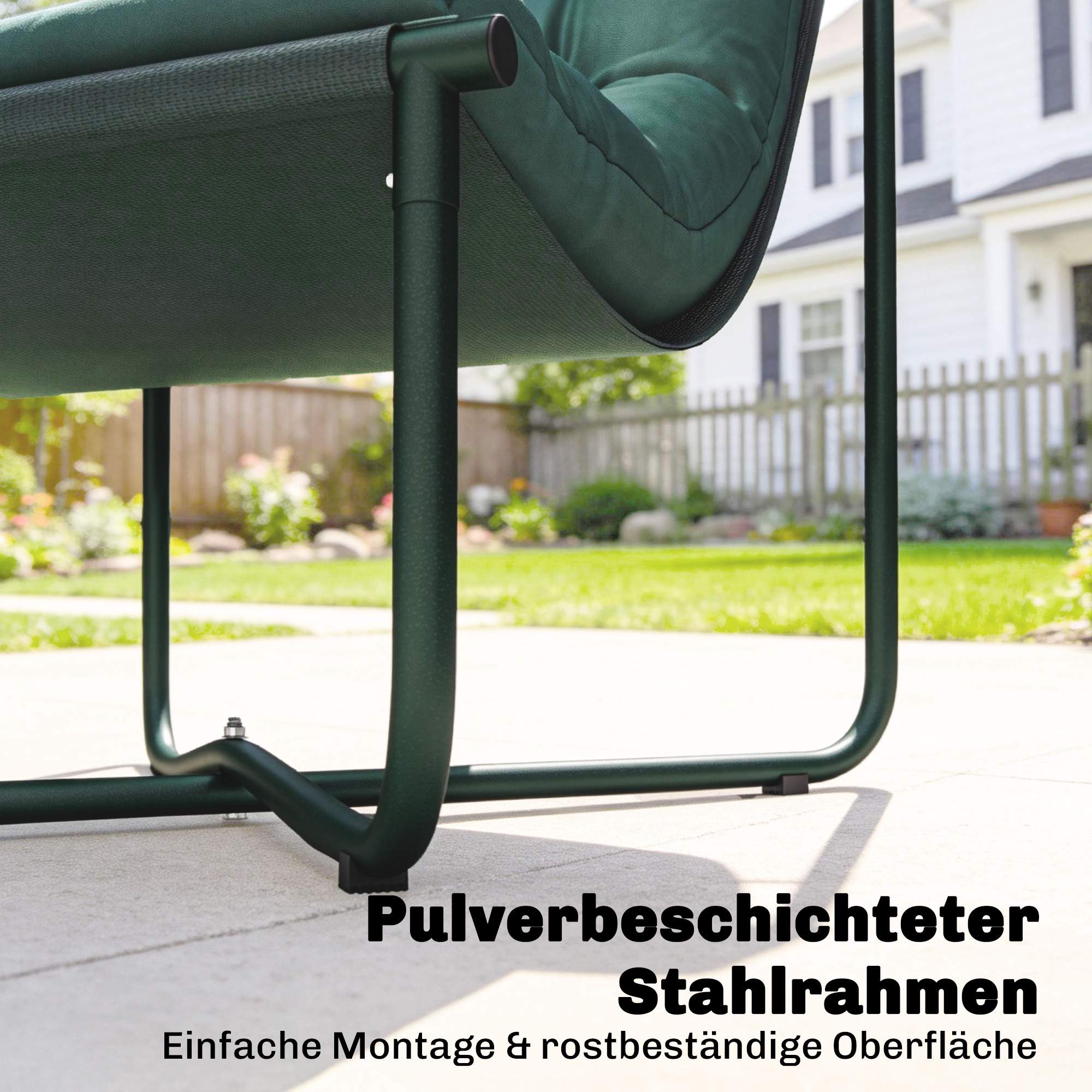 Ergonomisk trädgårdsstol med dyna, ventilerande nät, 120 kg kapacitet