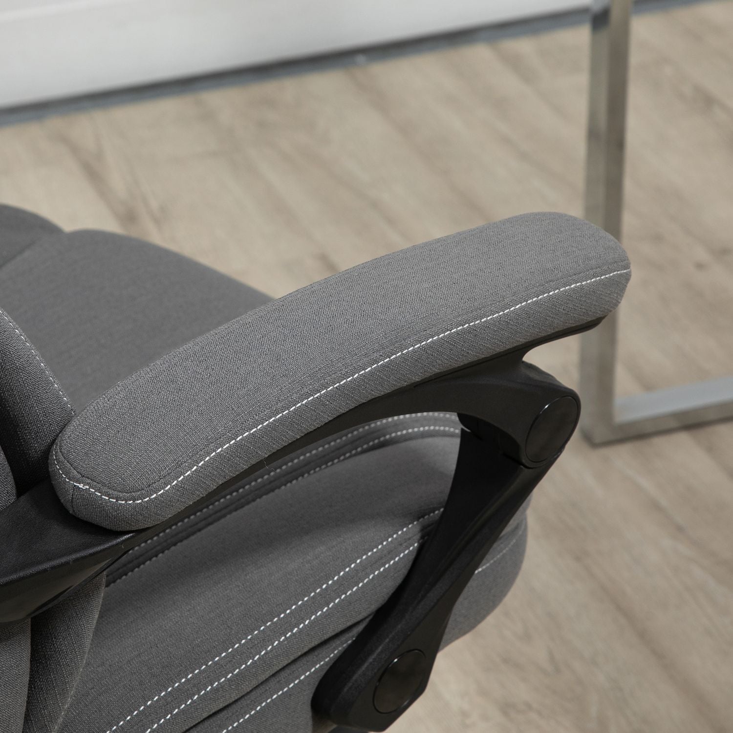 Ergonomisk vridbar kontorsstol, höjdjusterbar, linnelook