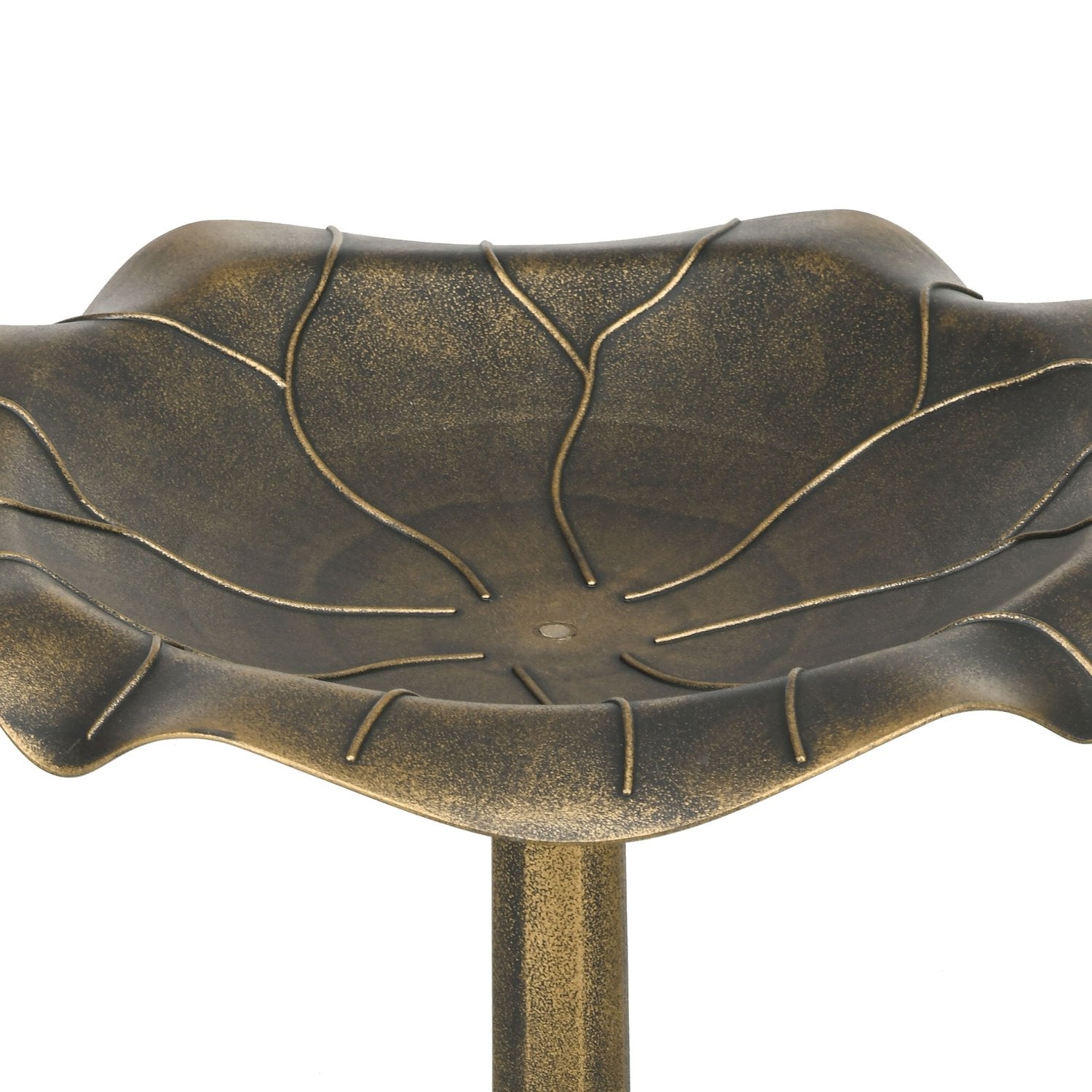 Fågelbad i brons med stativ, 71cm, Lotus Leaf Design
