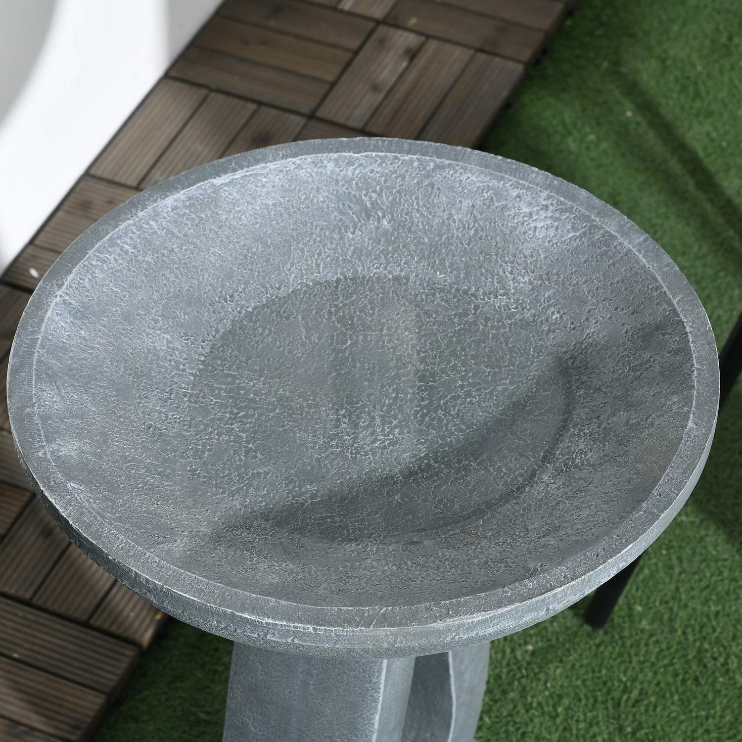 Ptačí pítko a krmítko, vzhled kamene, šedé, 51 cm, pro zahradu
