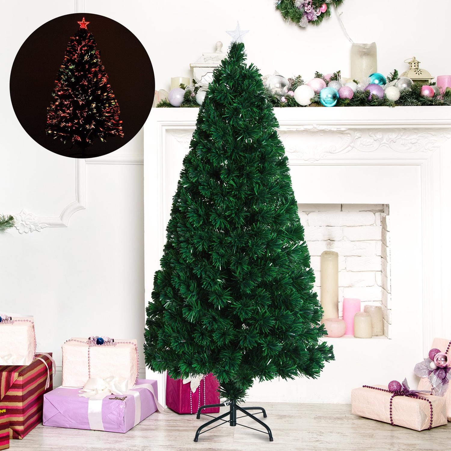 Fiberoptisk julgran med LED-ljus, 120 cm