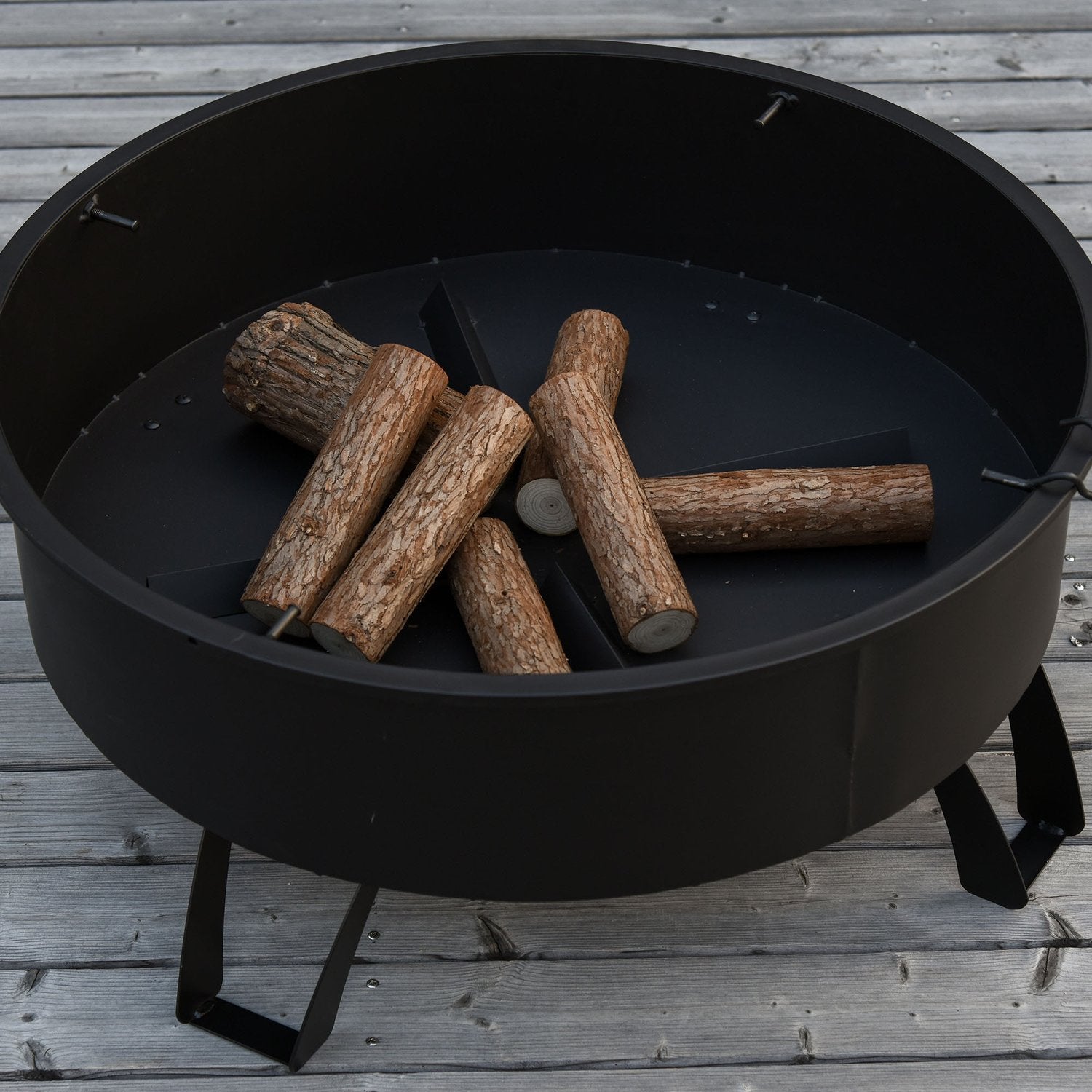 Fire Pit & BBQ Grill med gnistskydd, svart Ø76 cm