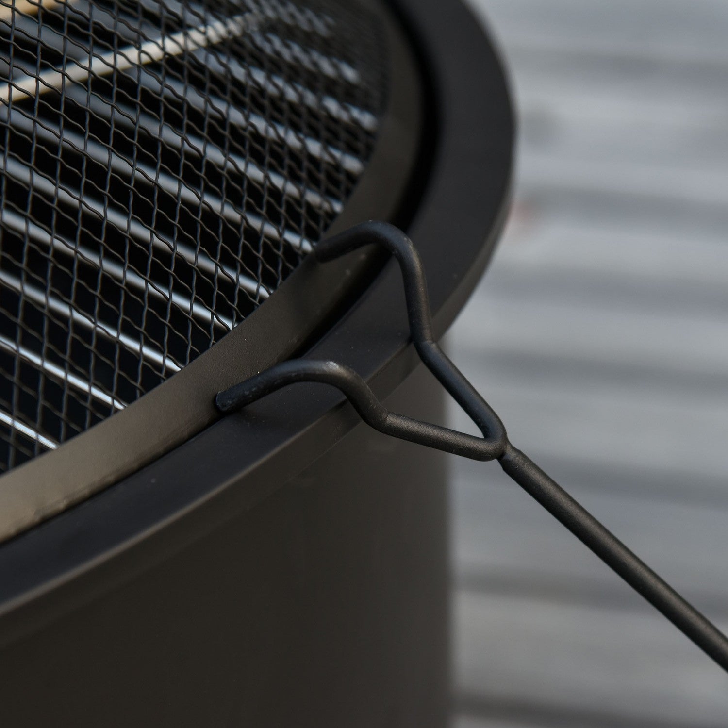 Fire Pit & BBQ Grill med gnistskydd, svart Ø76 cm
