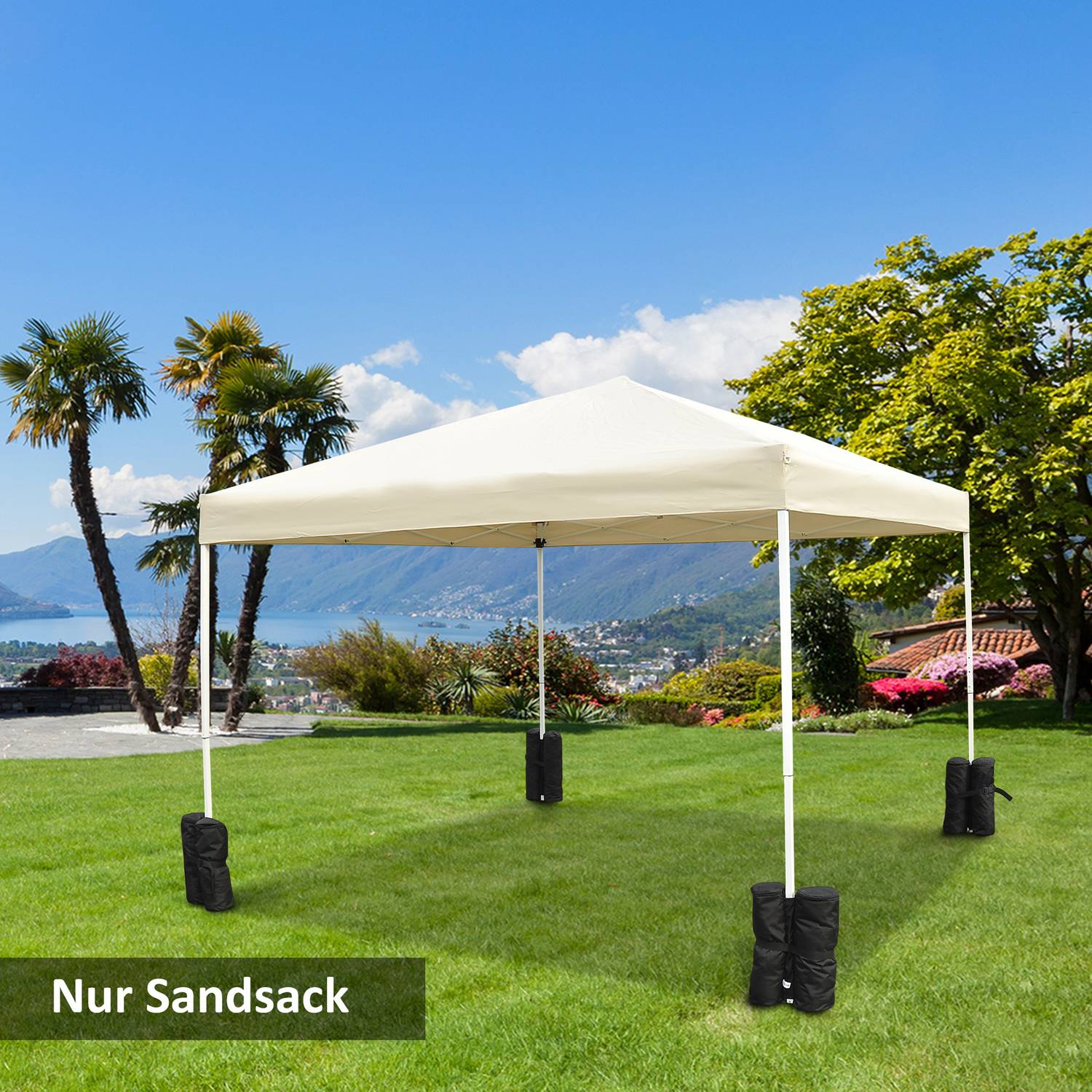 Fällbara Gazebo Pavilion Stativ Set om 4 – Robust Svart