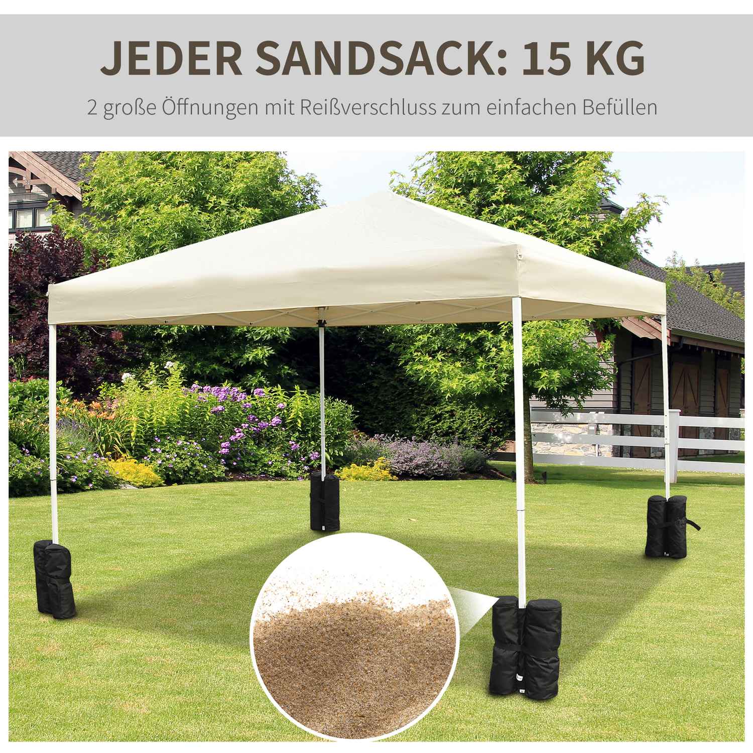 Fällbara Gazebo Pavilion Stativ Set om 4 – Robust Svart