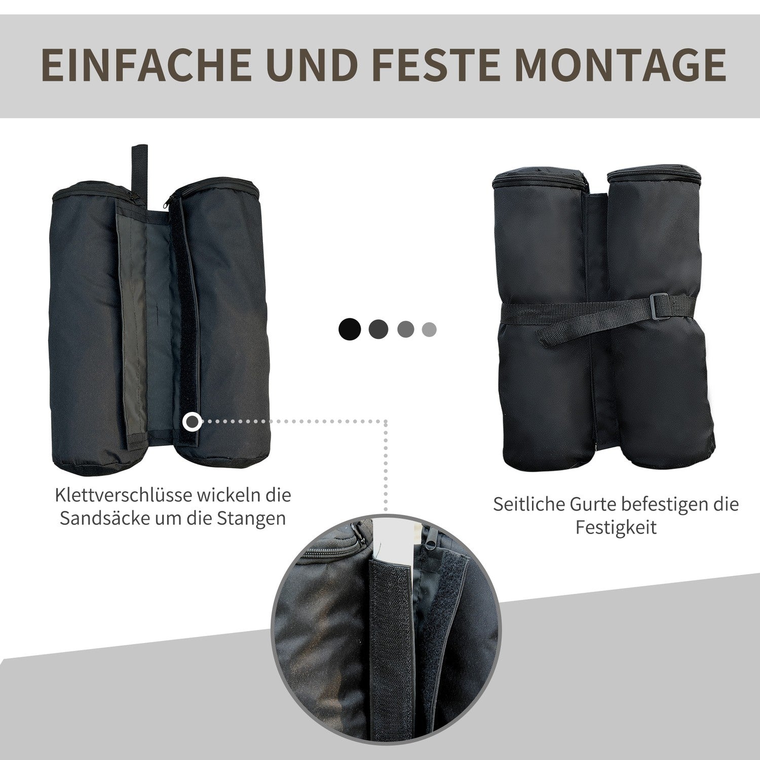 Fällbara Gazebo Pavilion Stativ Set om 4 – Robust Svart