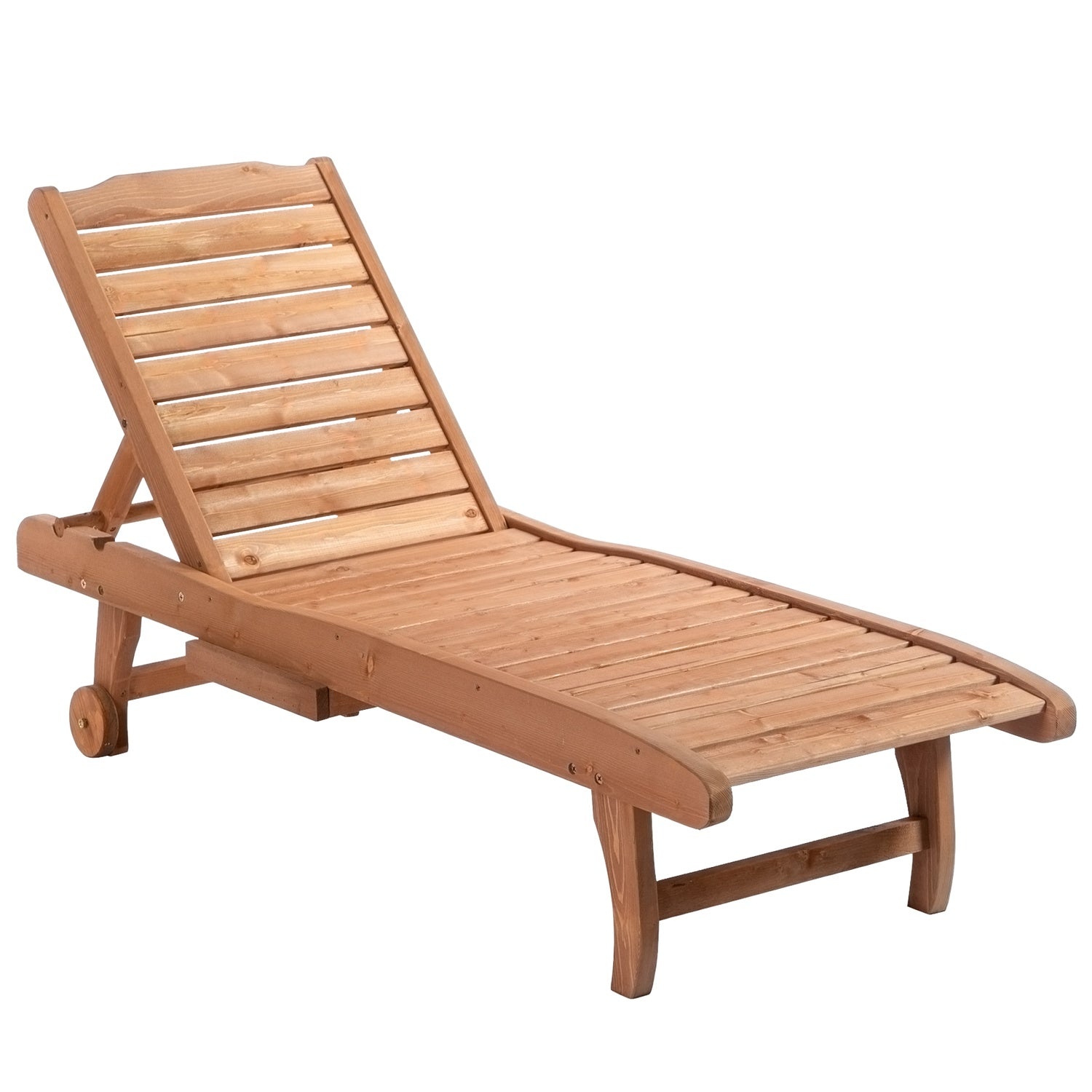 Folding Fir Wood Solstol, Mobil & Portabel – Brun/Röd
