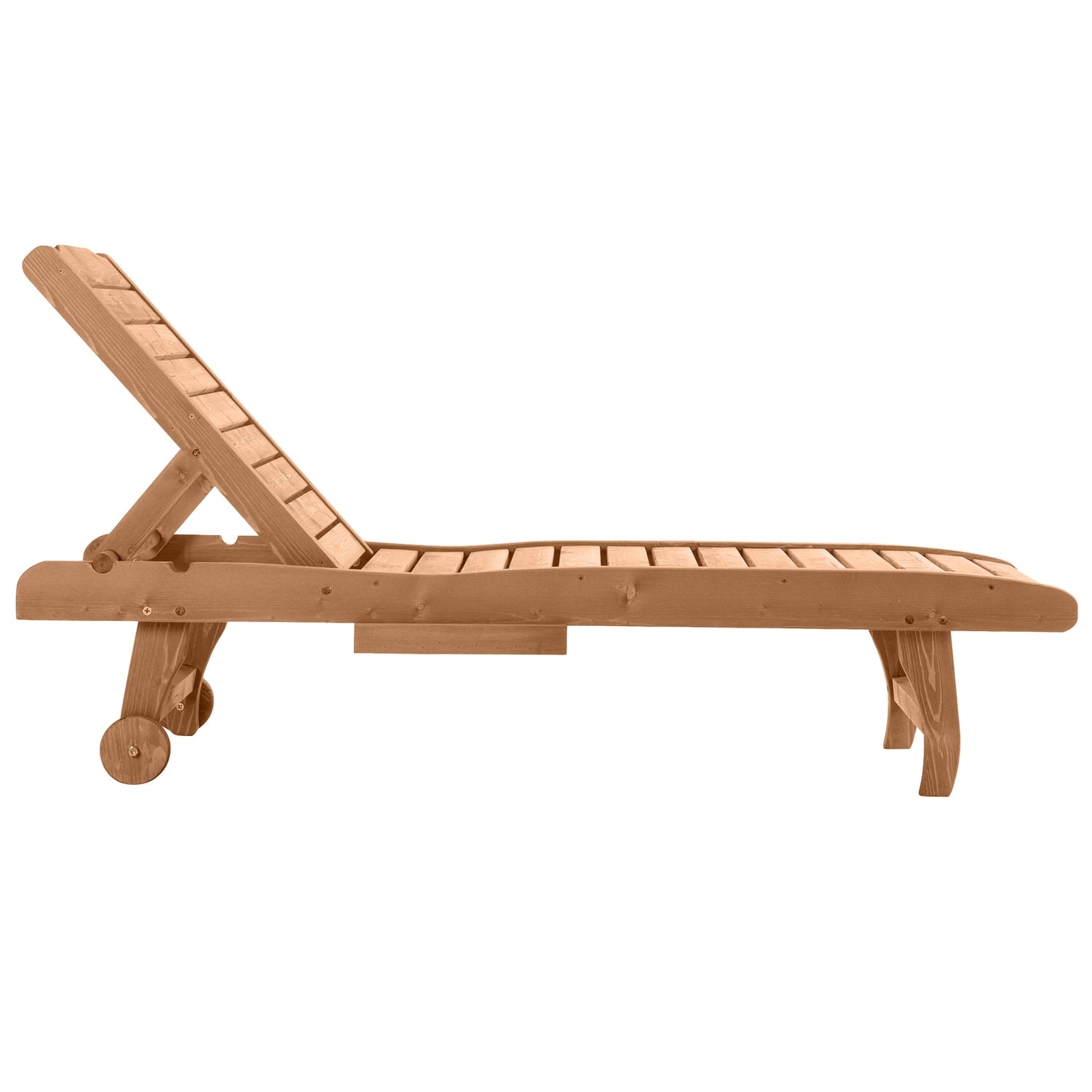 Folding Fir Wood Solstol, Mobil & Portabel – Brun/Röd