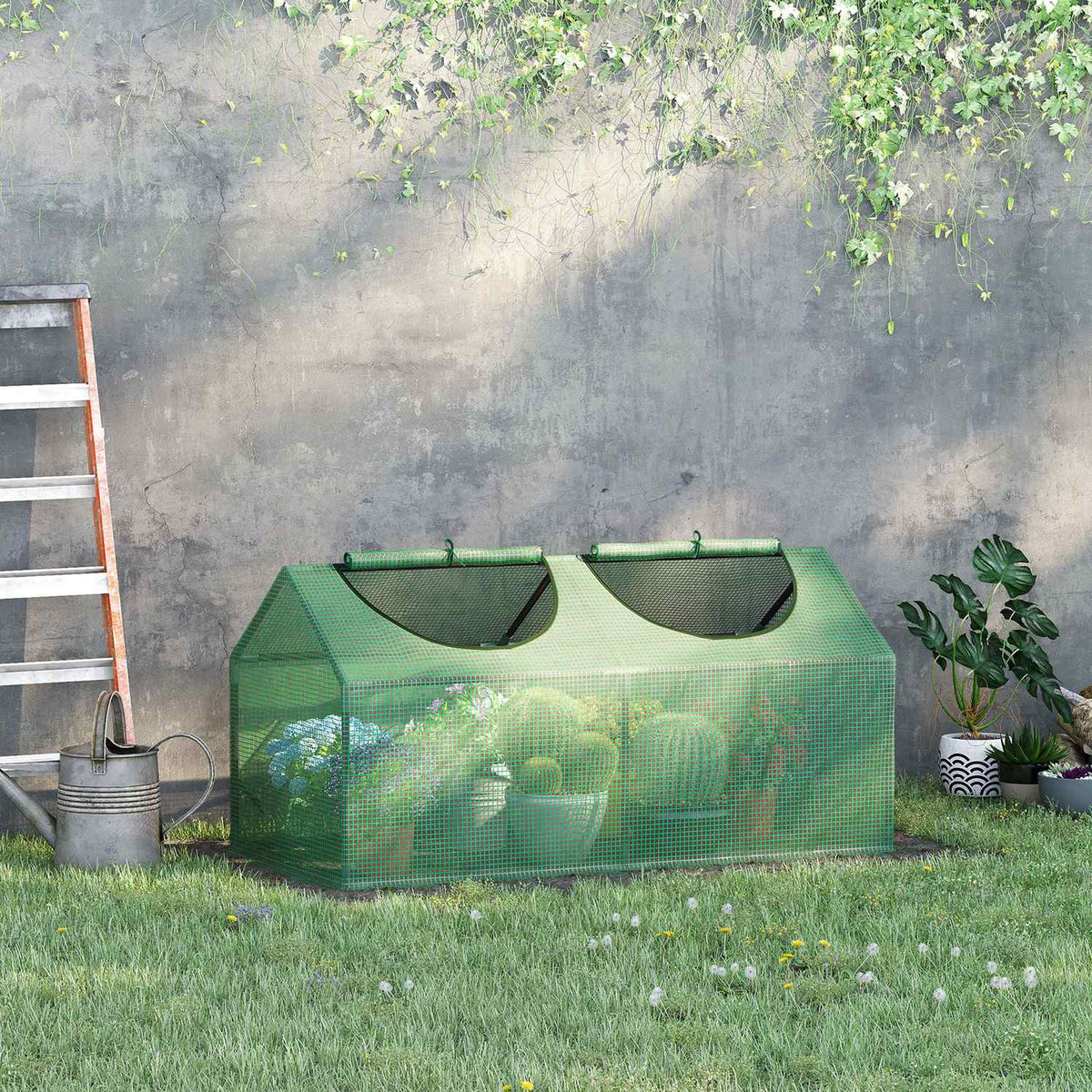 Fóliovník s oknem, 120x60x60 cm, odolný vůči povětrnostním vlivům