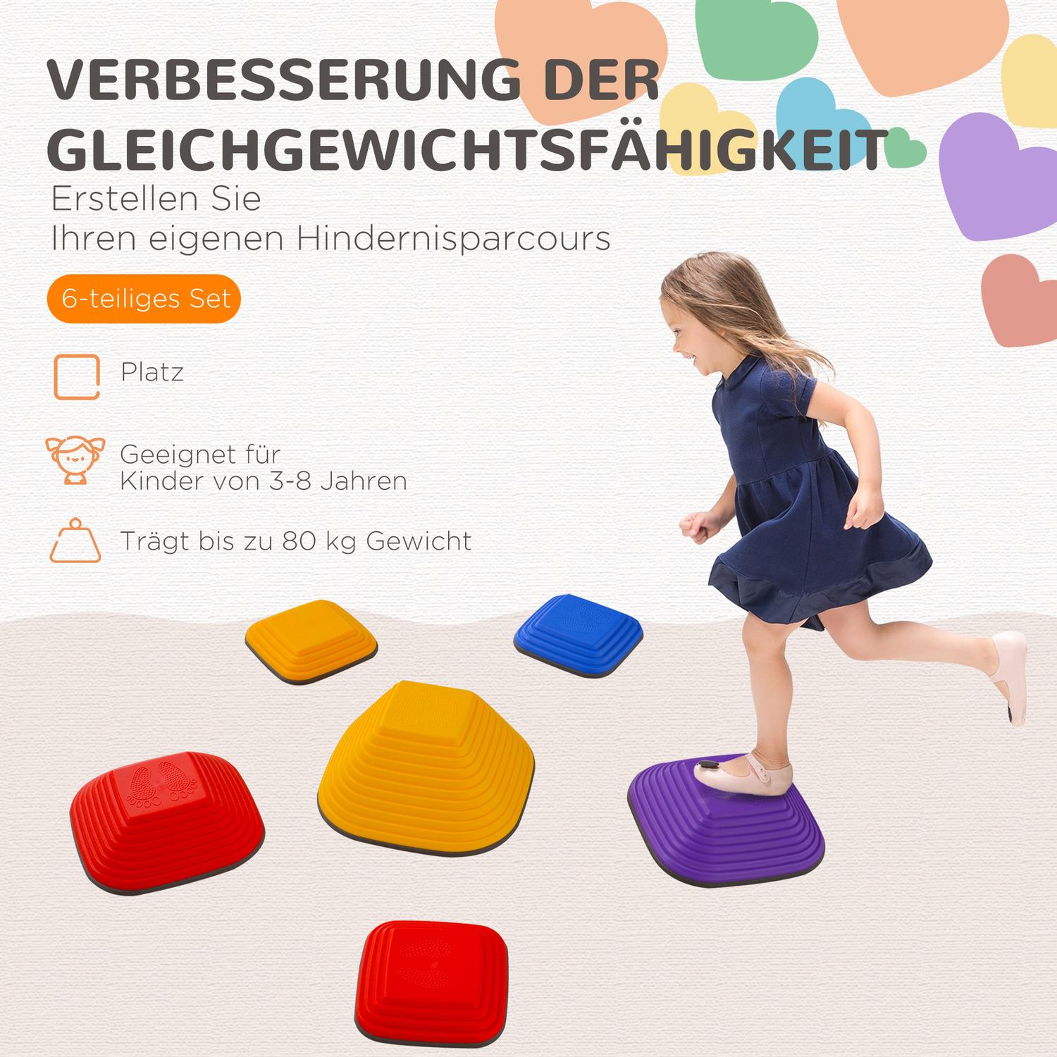 Färgglada halkfria flodstenar – 6 stycken