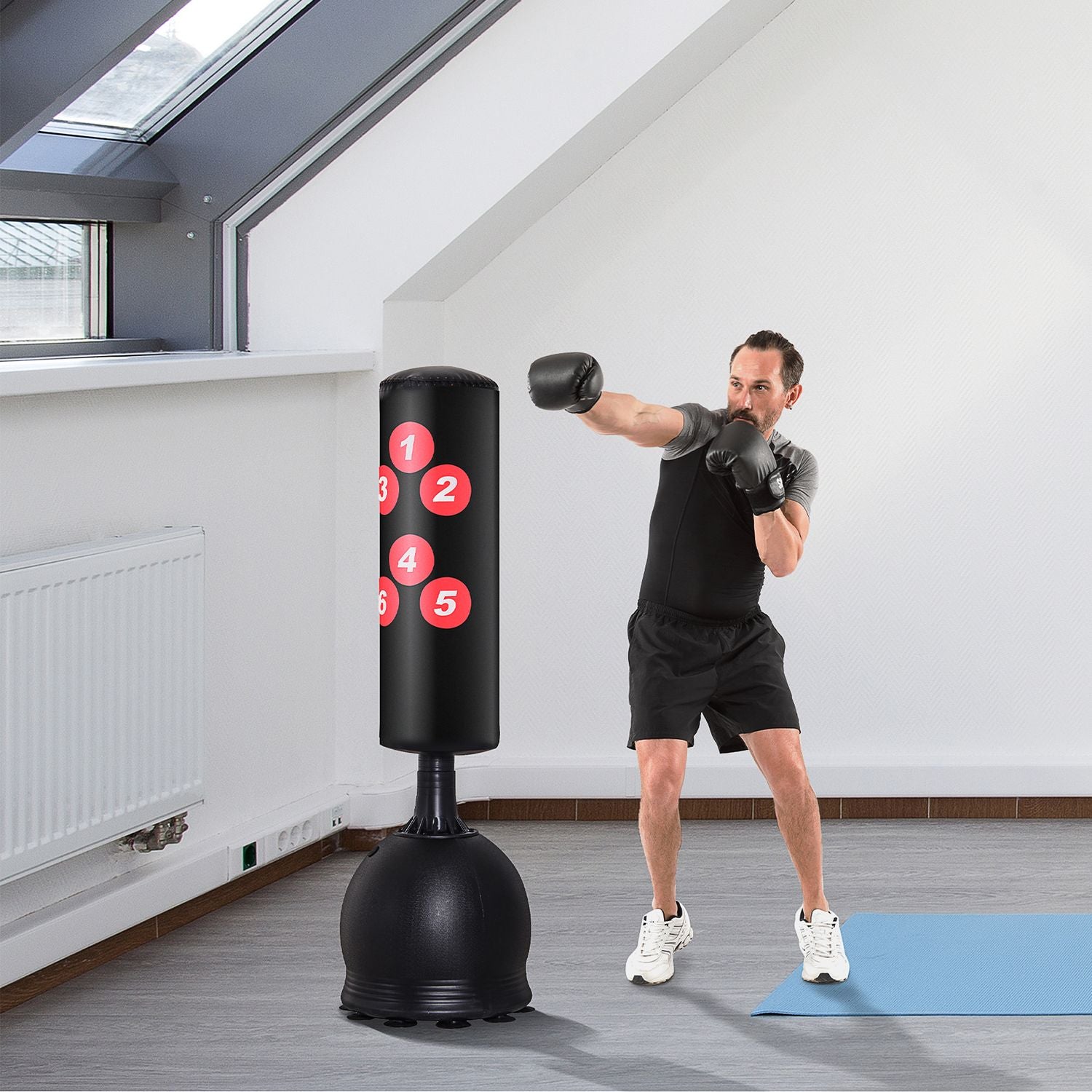 Fristående boxningssäck 165cm, Heavy Duty, sugbas