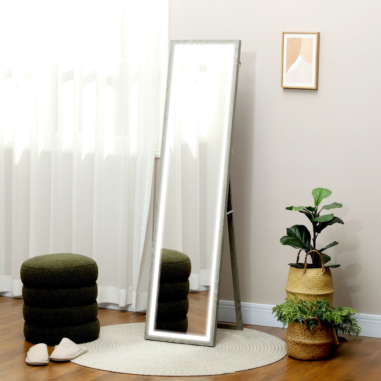 Fullängds LED-spegel, 40x160 cm, Touch Control, Dimbar