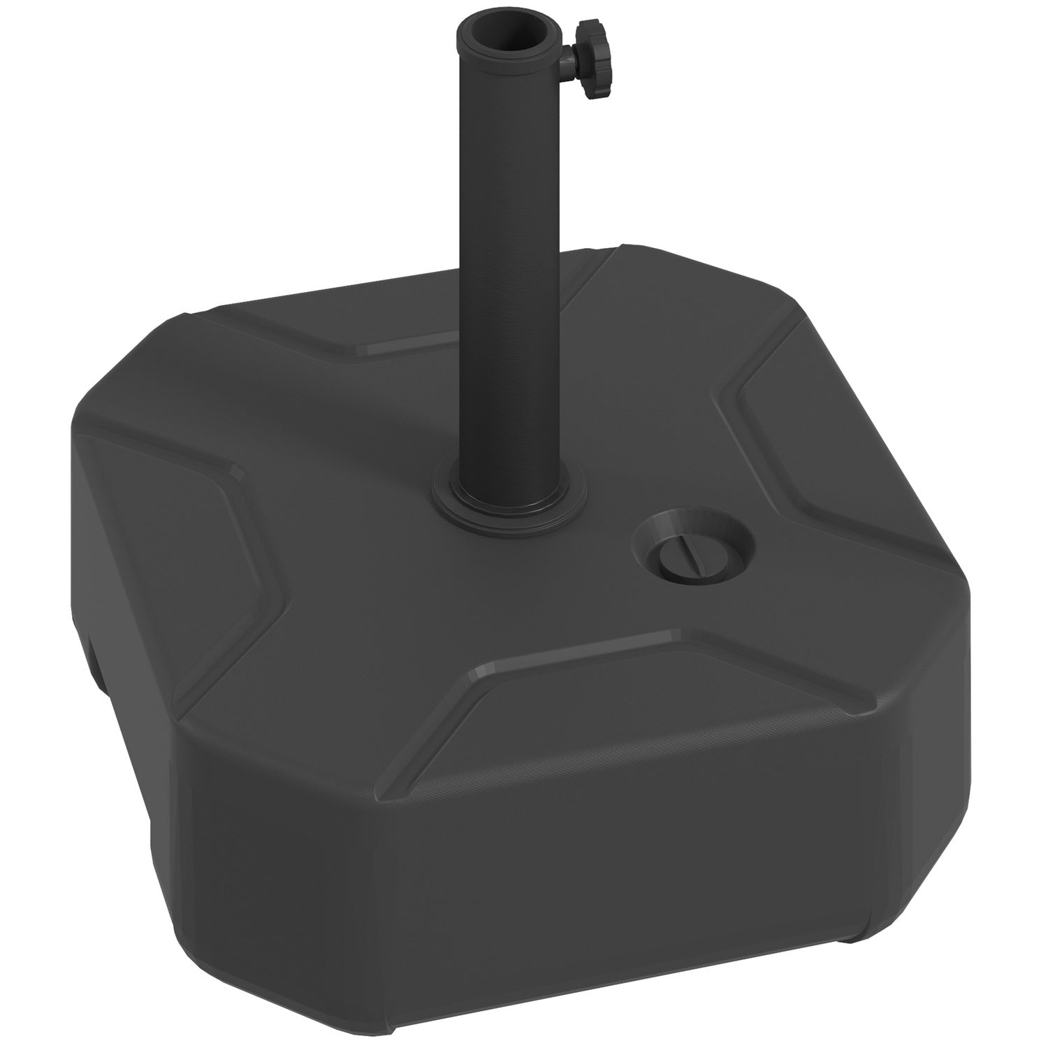 Čtvercový stojan na slunečník, plnitelná základna 25 kg, trubka 38/48 mm