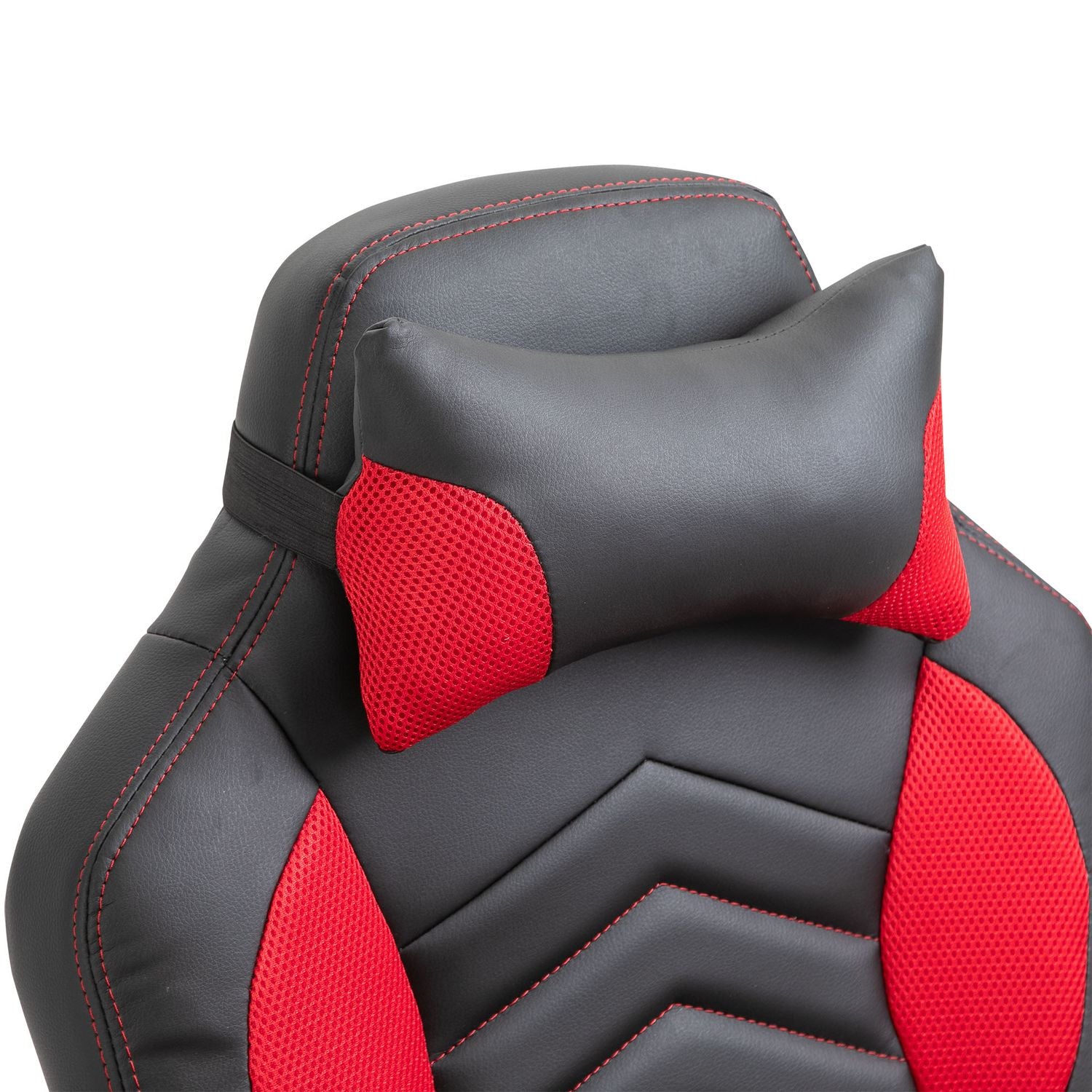Gamingstol med värme och massage, röd PU, justerbar