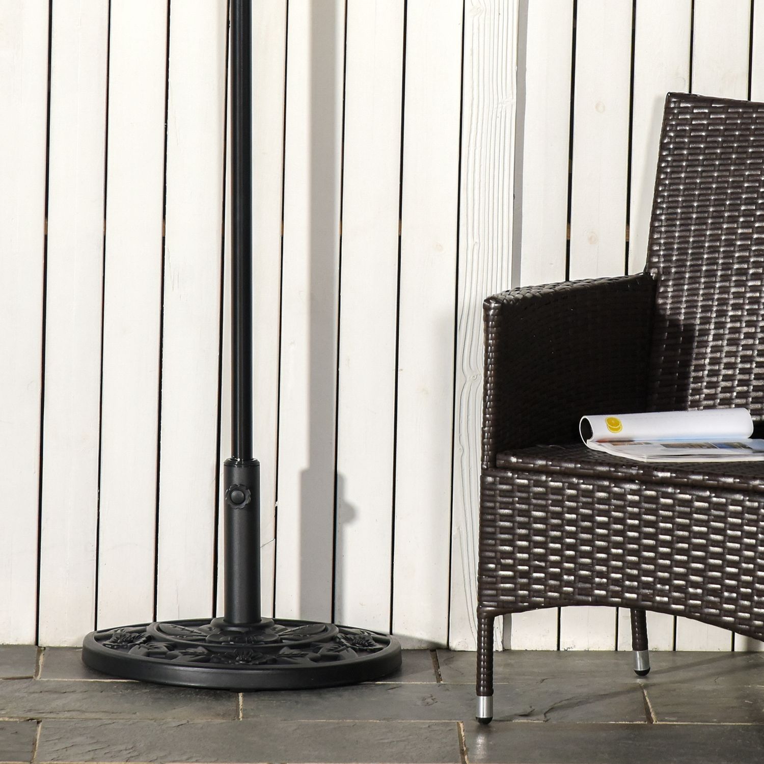 Garden Paraply Base 9Kg, Flower Design, Ø35/38/48Mm