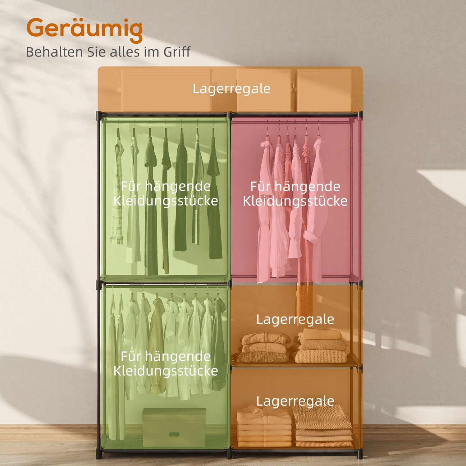 Garderob med hängskena och hyllor, 111x43x185 cm, svart