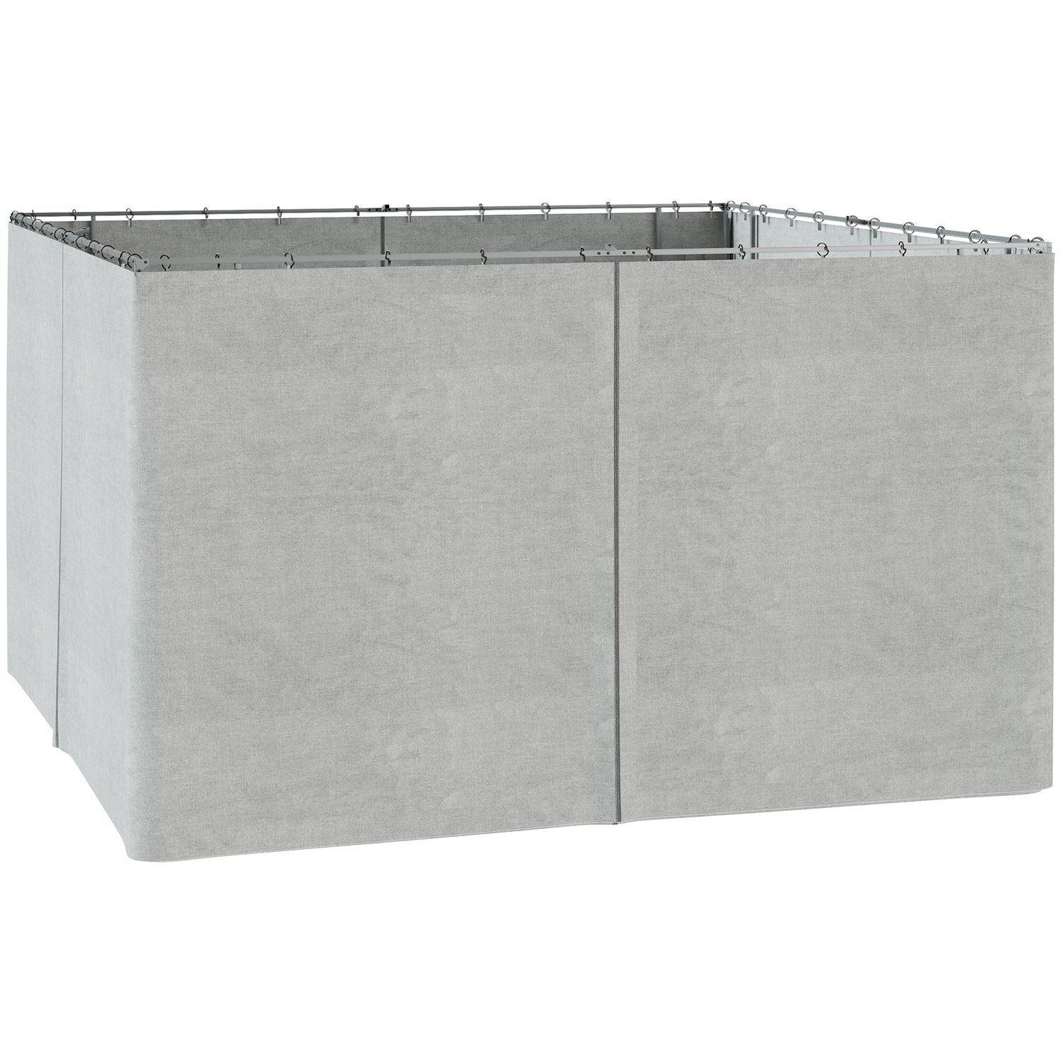 Boční panely k altánu, světle šedý polyester, 3 × 4 m, sada 4 kusů