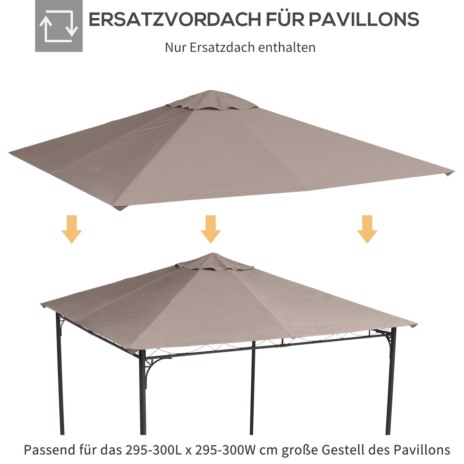 Gazebo takskydd, solskydd, beige polyester, 3x3 M