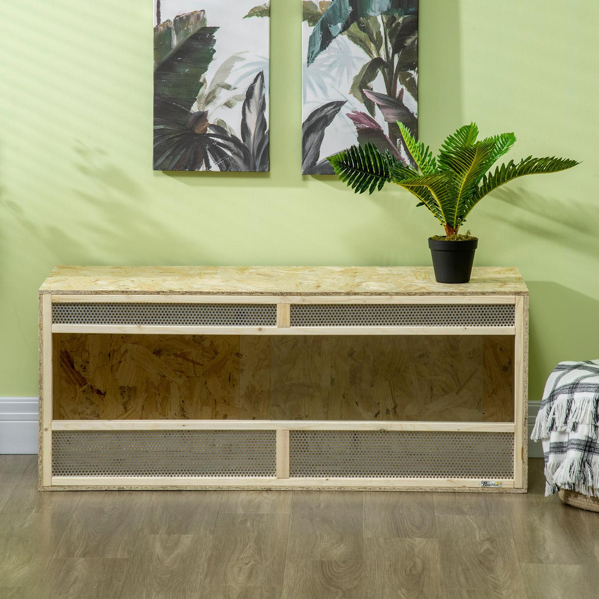 Skleněné terárium, 120x50x50 cm, odvětrávané, s posuvnými dveřmi