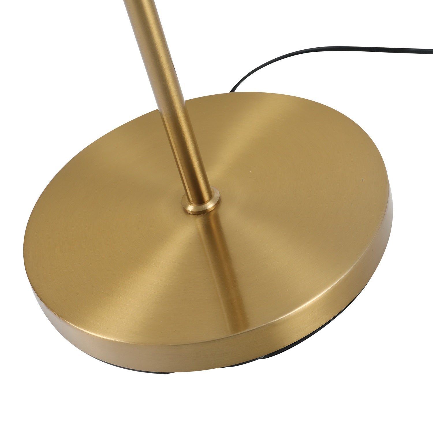 Golvlampa med 2-delad glasskärm – stål & glas, gyllene