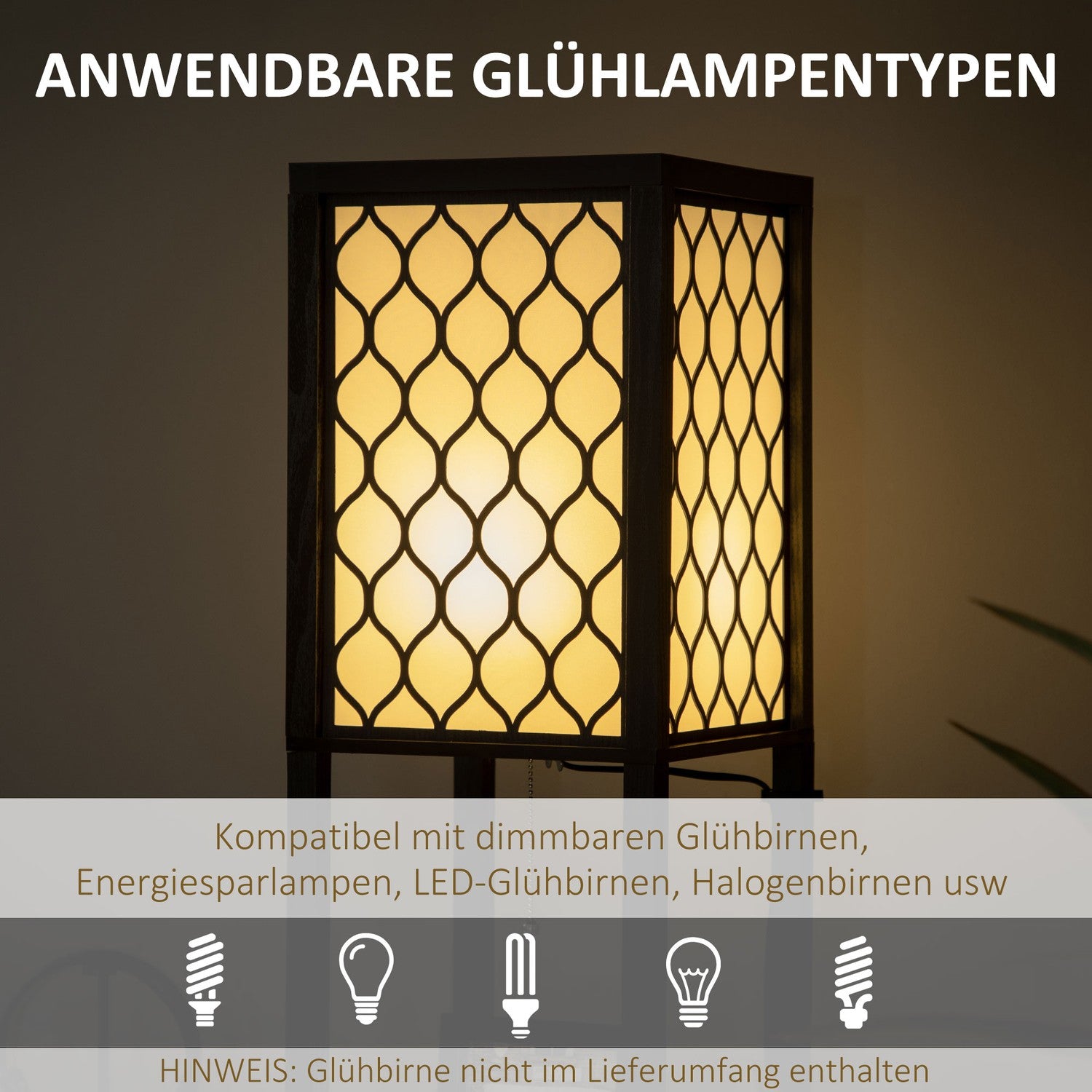 Golvlampa med hylla, dubbelljus, 40W dragkedja