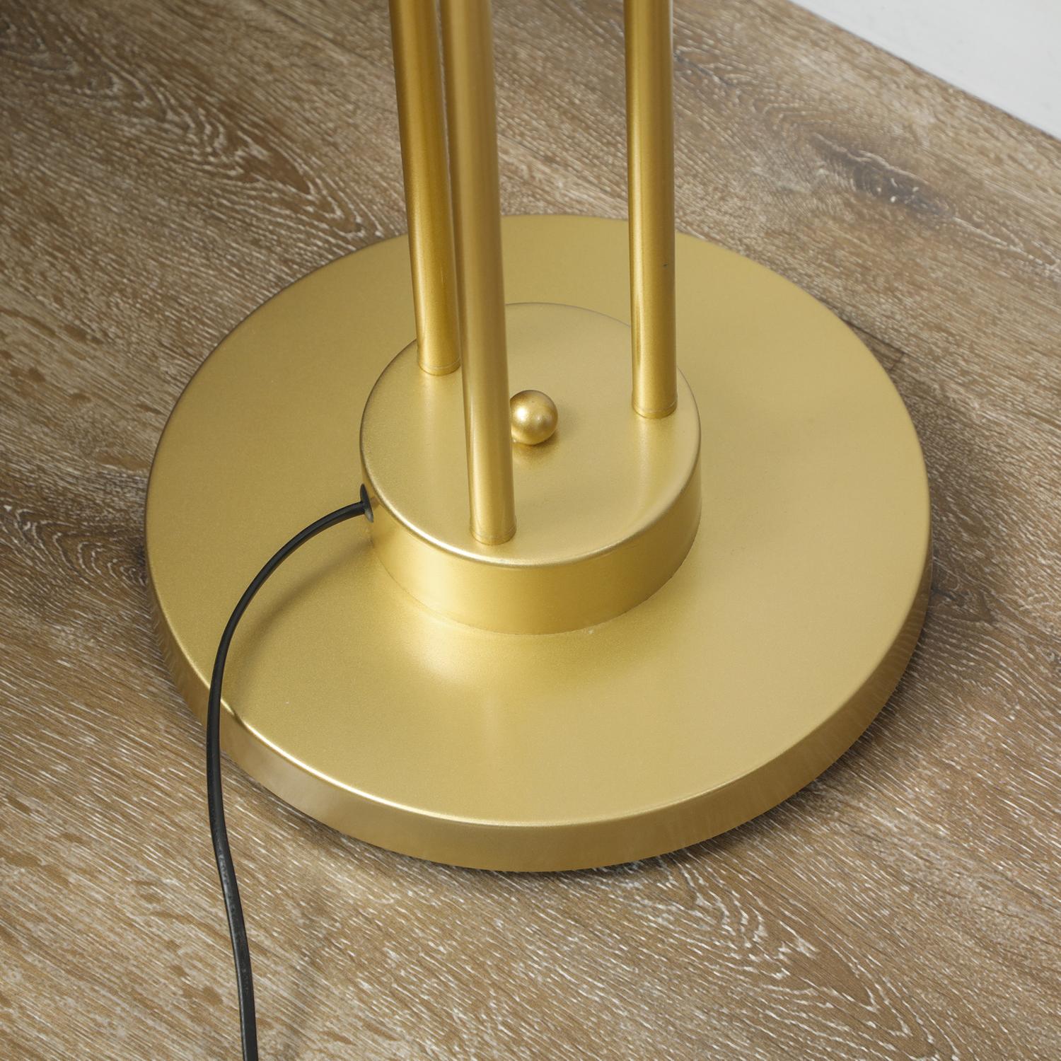 Stojací lampa s otočnými stínidly – 120W, zlatá, 1,65m