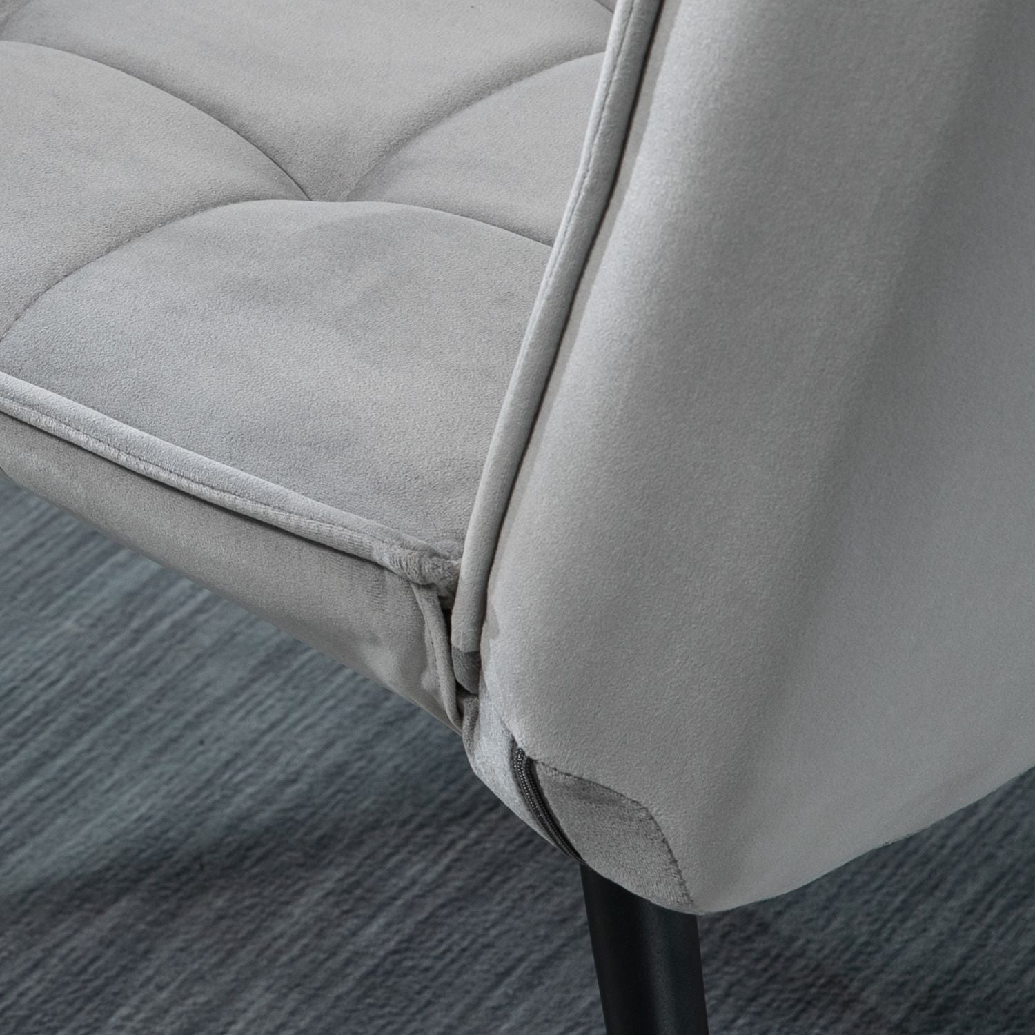 Grå Relax Stol & Ottoman Set, Sammetsklädsel, bekväma kuddar