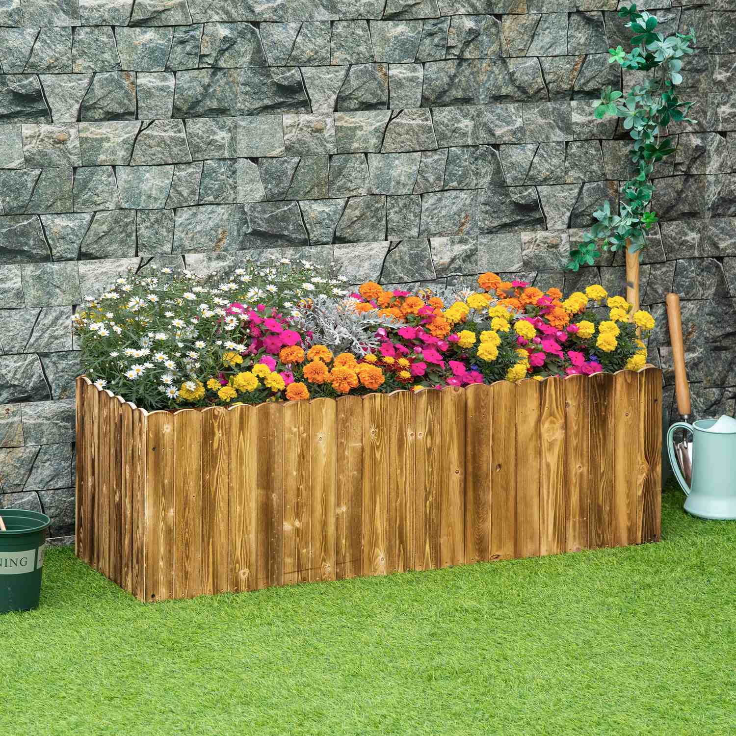 Granwood Upphöjd planteringslåda för örter, grönsaker, blommor – 120 x 40 x 40 cm
