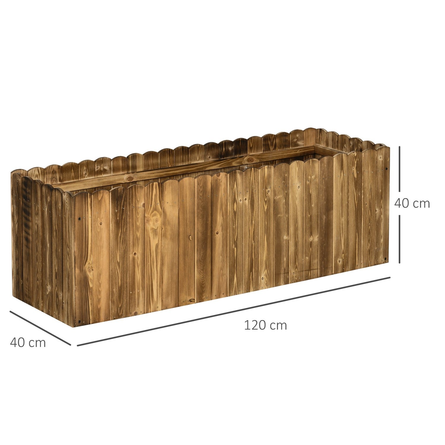 Granwood Upphöjd planteringslåda för örter, grönsaker, blommor – 120 x 40 x 40 cm