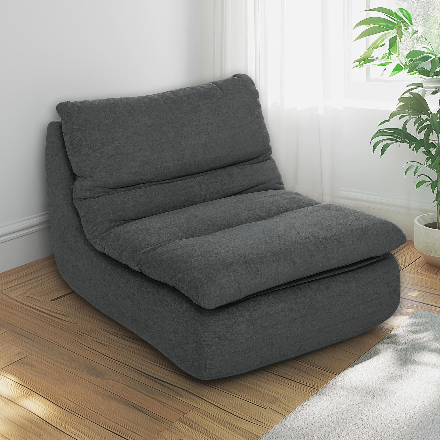 Šedé podlahové křeslo – pěna Ultra-High Density Foam, pratelný potah