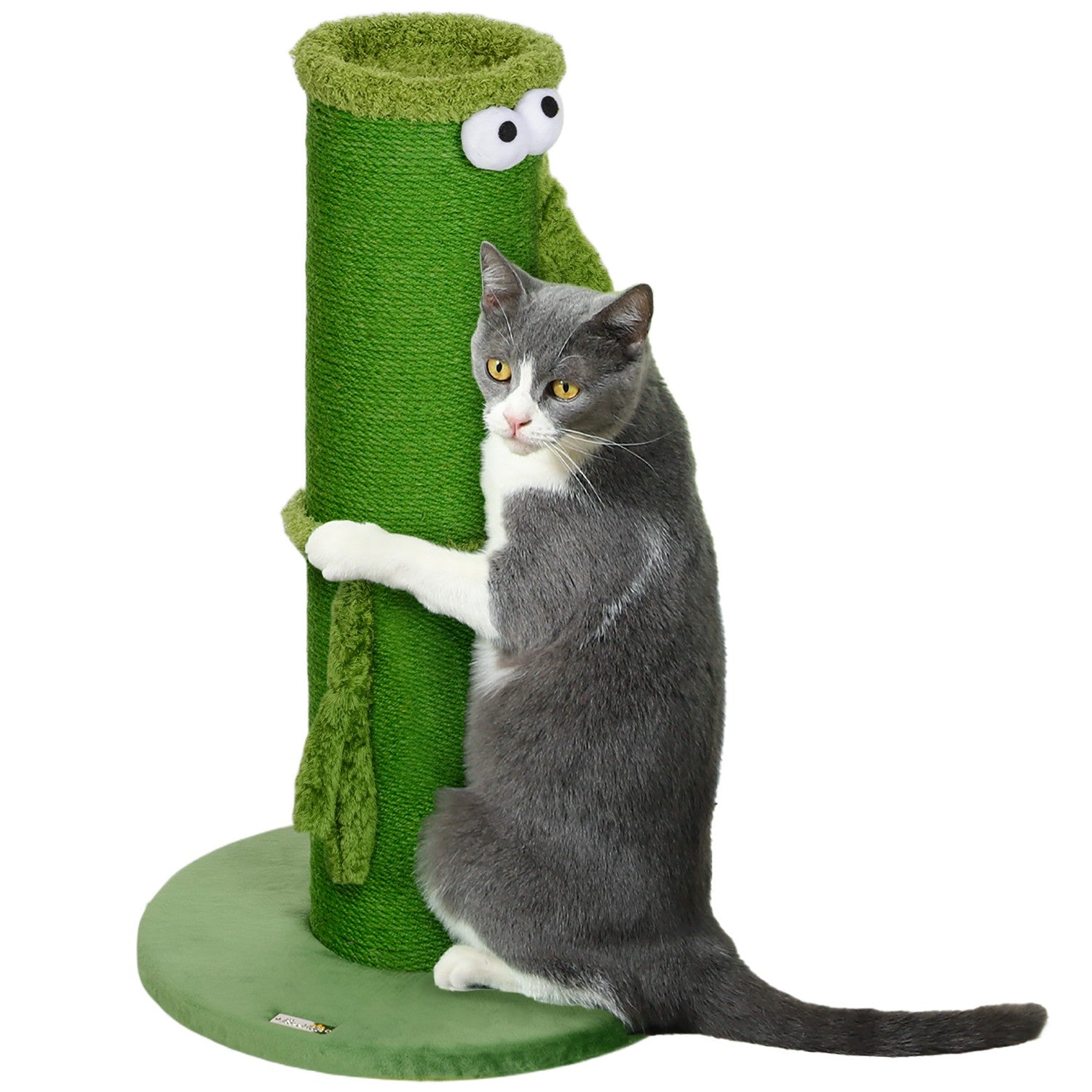 Zelený sisalový škrabací sloupek pro kočky – 63 cm, pro interiér