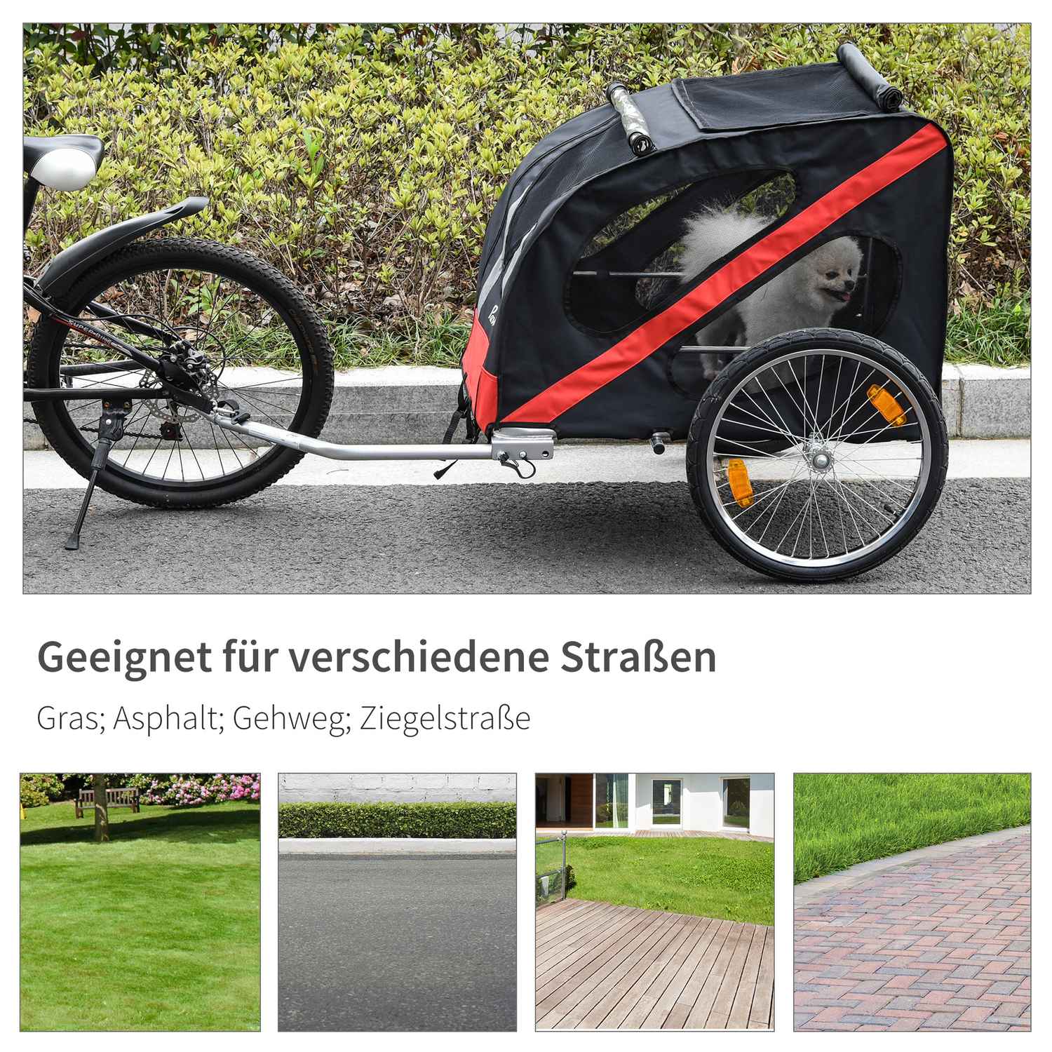 Heavy Duty All-Terrain Hundcykelvagn, väderbeständig
