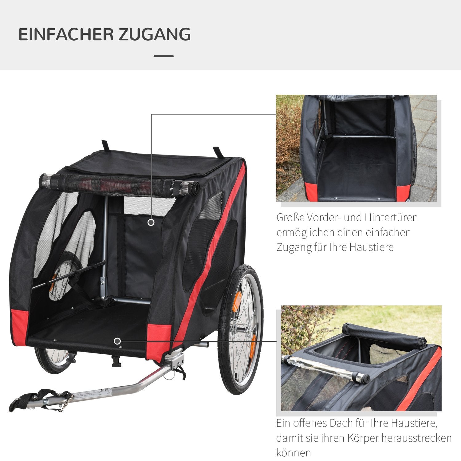 Heavy Duty All-Terrain Hundcykelvagn, väderbeständig