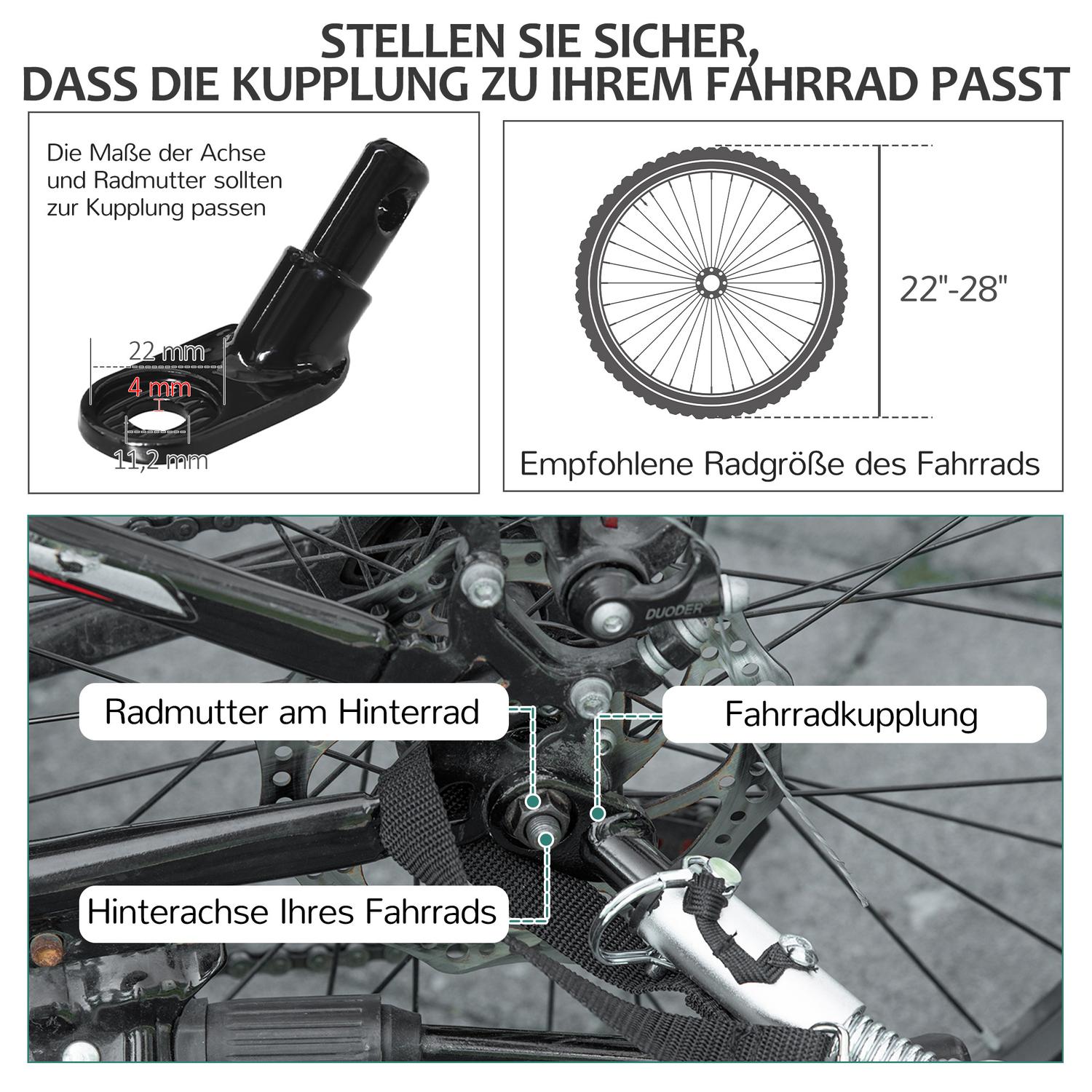 Heavy Duty All-Terrain Hundcykelvagn, väderbeständig