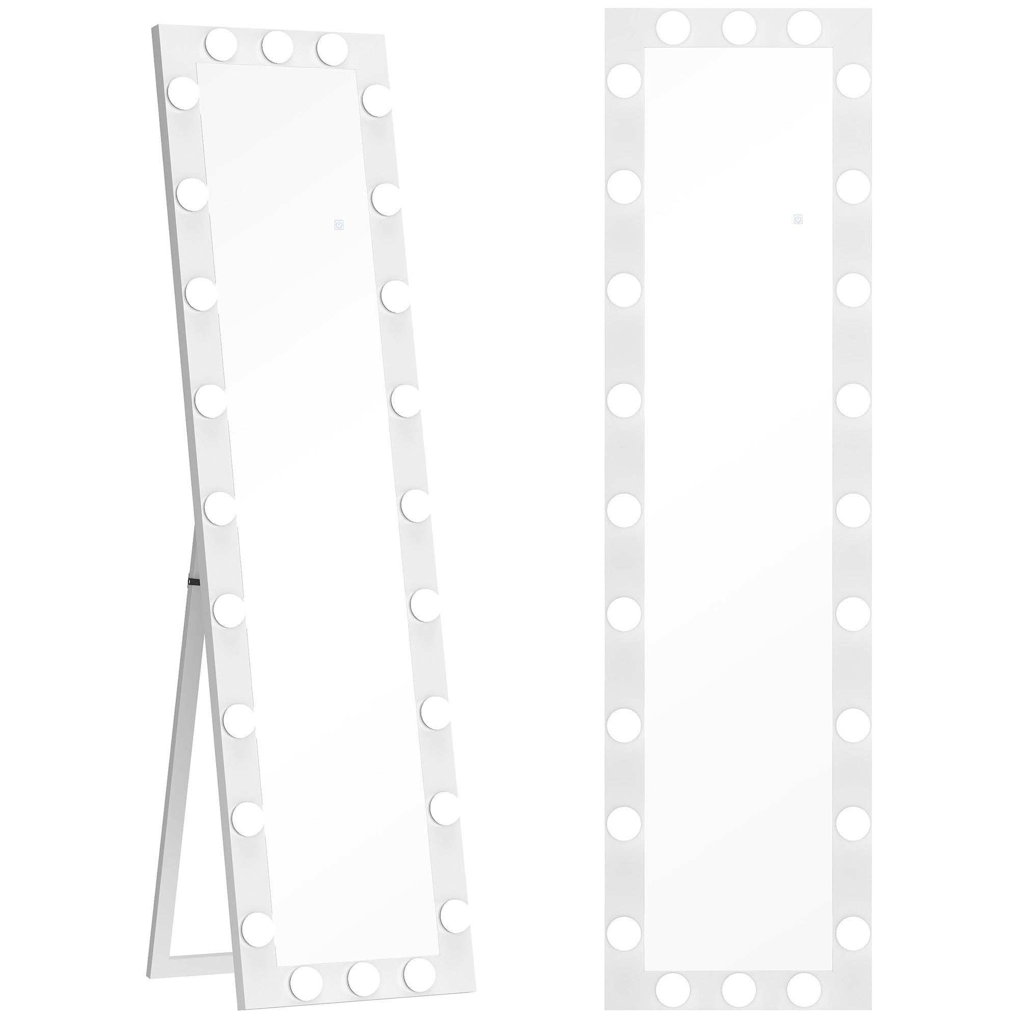 Helkroppsspegel 150x40 cm med LED-lampor, 3 ljuslägen