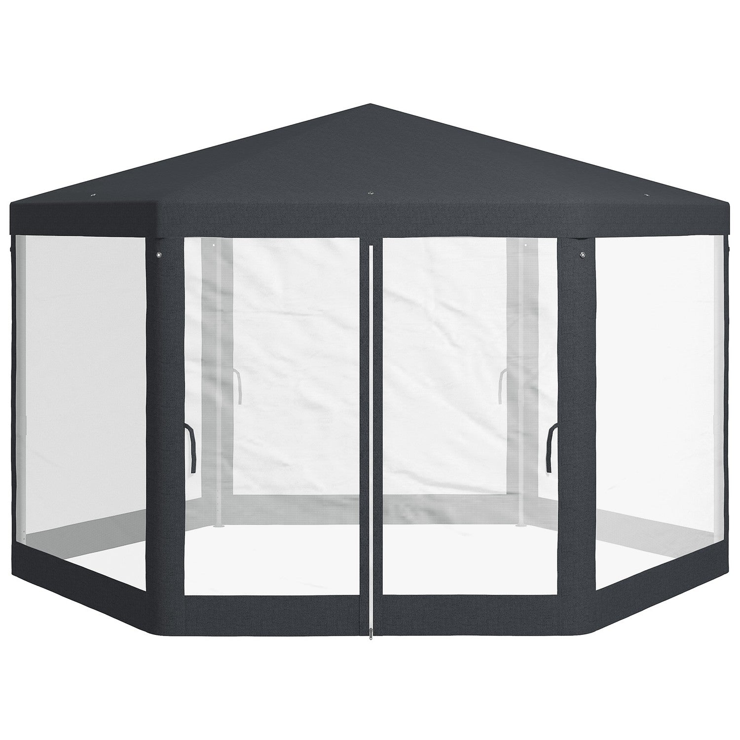 Šestihranný altán 4x4m, polyester a kov, s moskytiérou