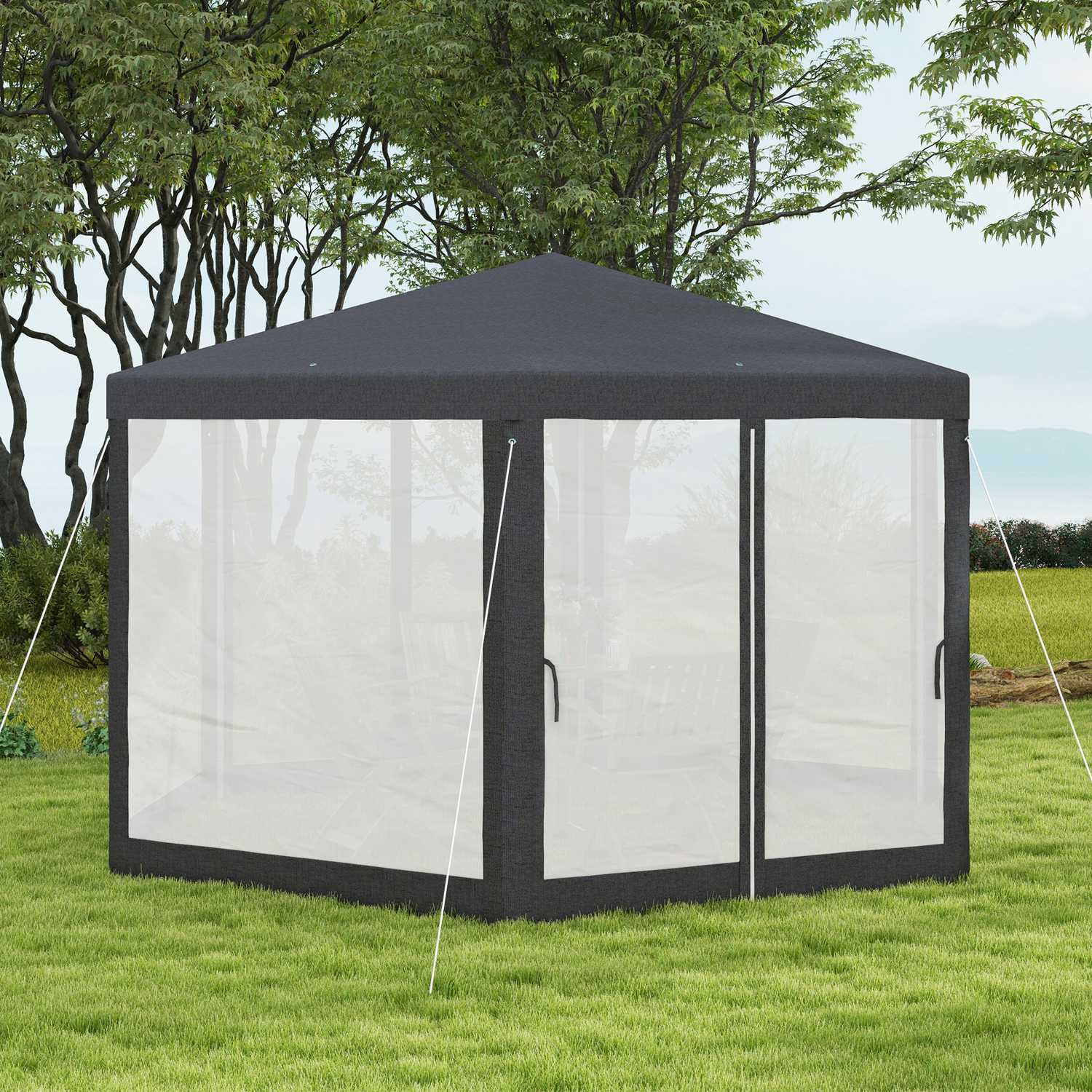 Šestihranný altán 4x4m, polyester a kov, s moskytiérou