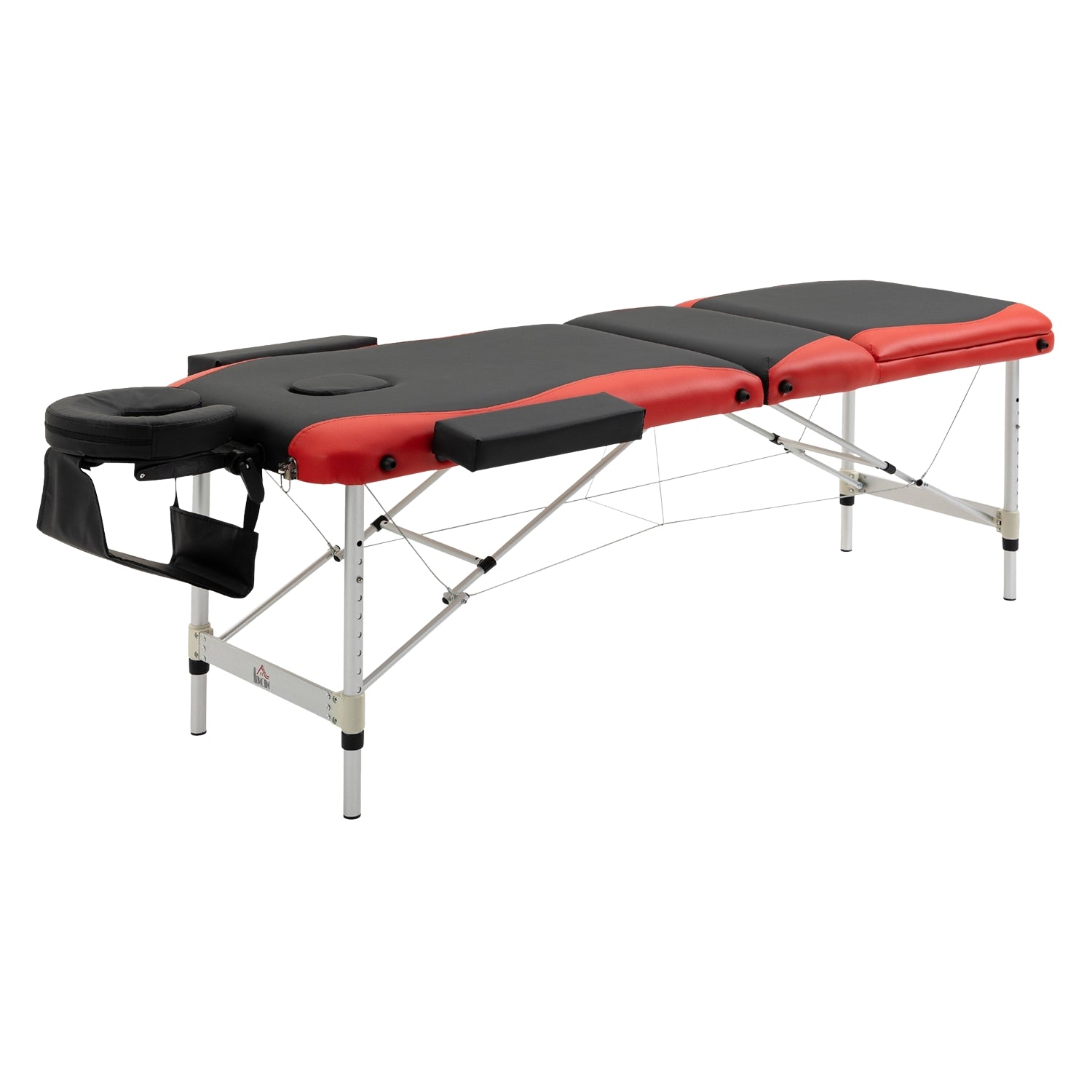 Höjdjusterbart hopfällbart massagebord, aluminium & skum, 215 x 60 cm