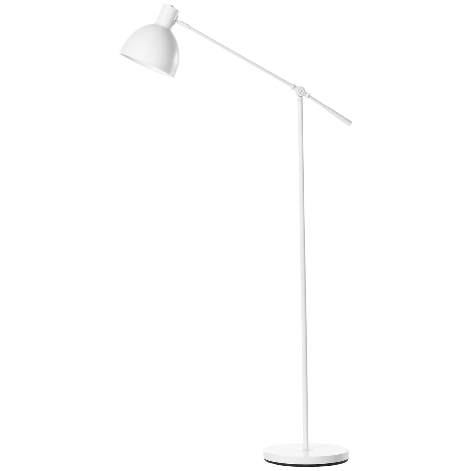 Výškově nastavitelná bílá oblouková stojací lampa na čtení, patice E27
