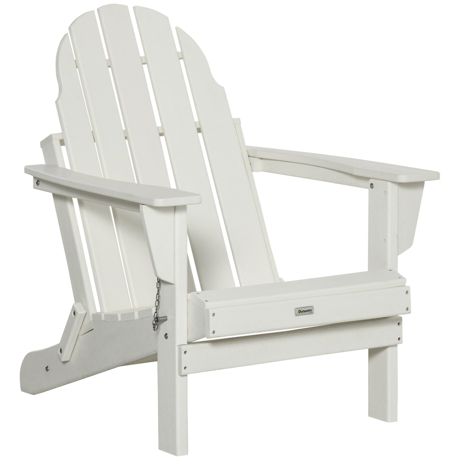 Hopfällbar Adirondack Trädgårdsstol – Vit, 75x87x93 cm
