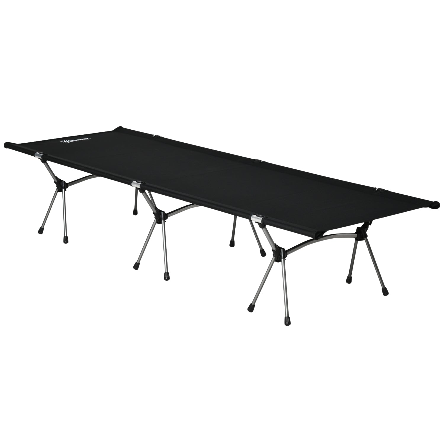 Hopfällbar campingsäng – justerbar höjd, 190x65 cm, 150 kg gräns