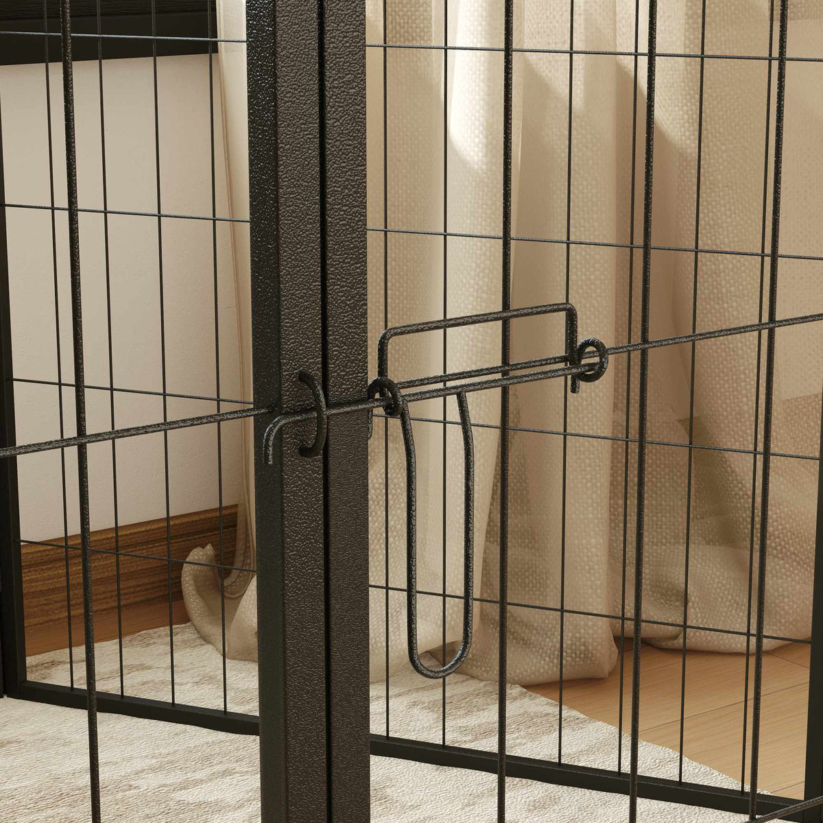 Skládací ocelová ohrádka pro domácí mazlíčky, 6 panelů, šedá