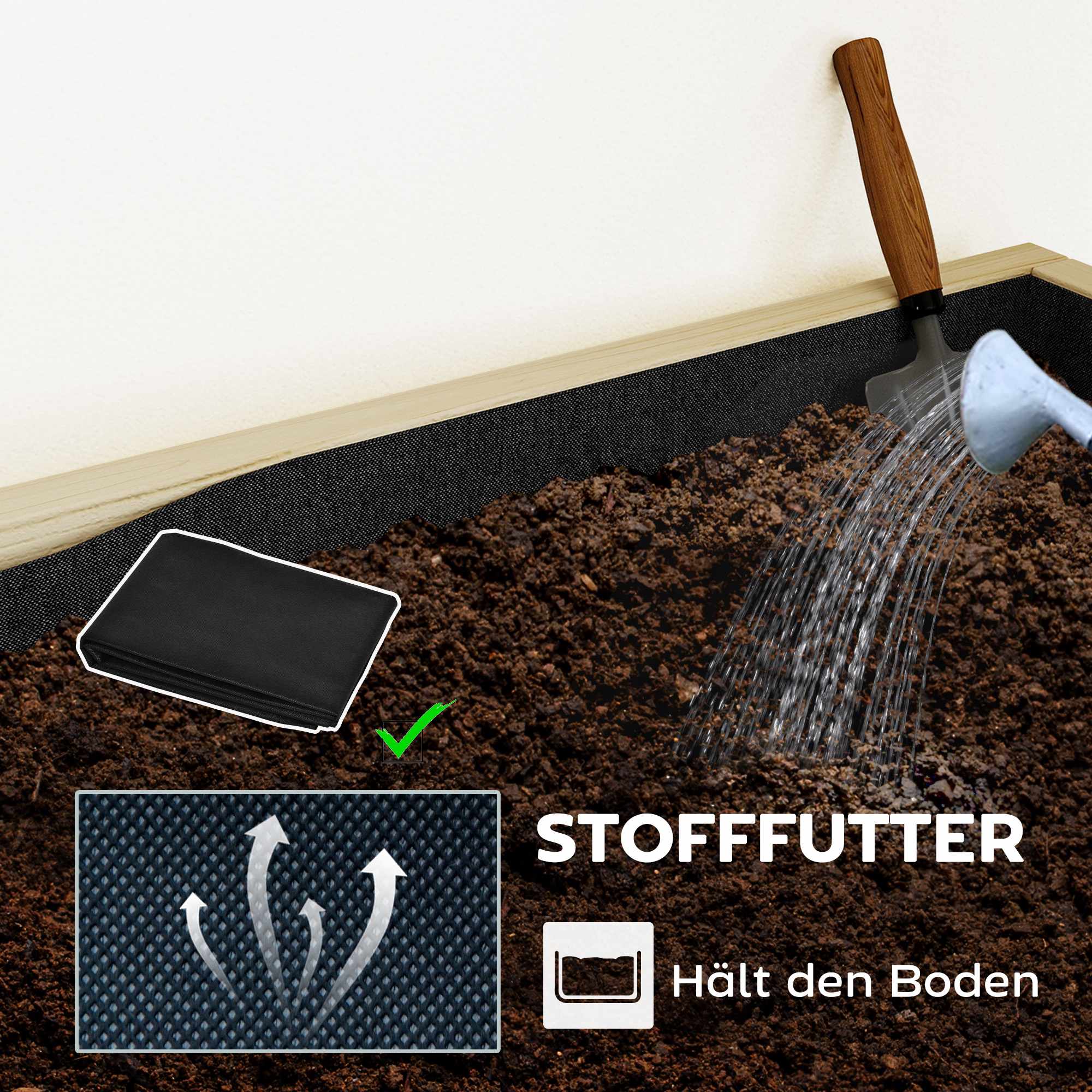 Hopfällbar planteringsavdelare – 6 trälådor, stålram