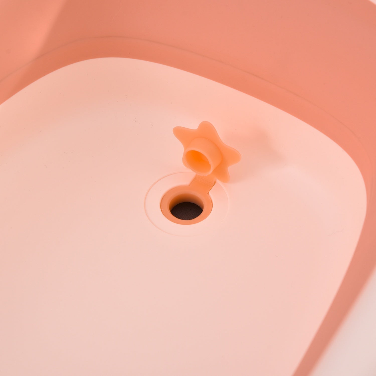 Hopfällbart babybadkar med handfat & kopp, plast, ros